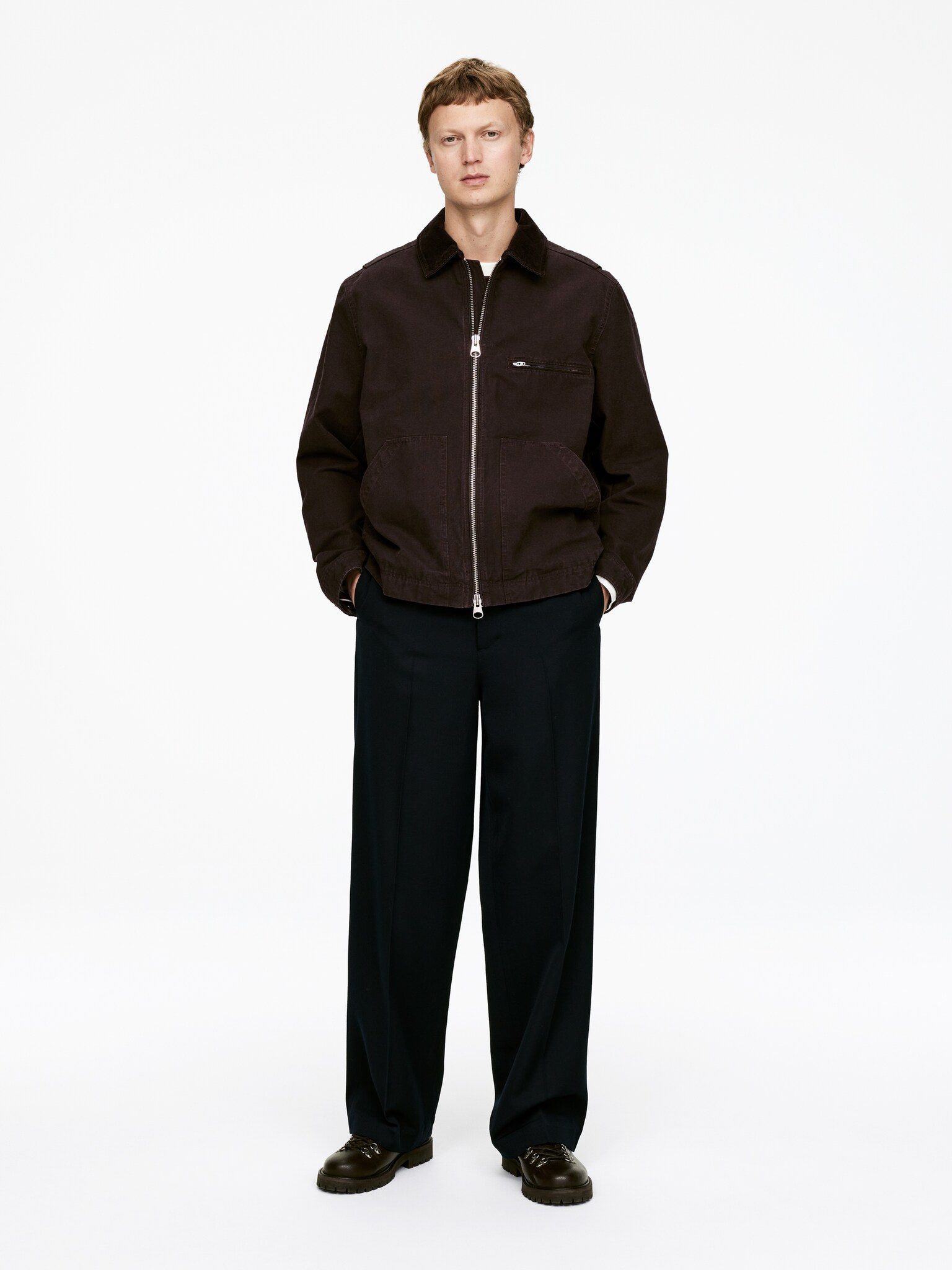 Veste en toile de coton - Marron - 1