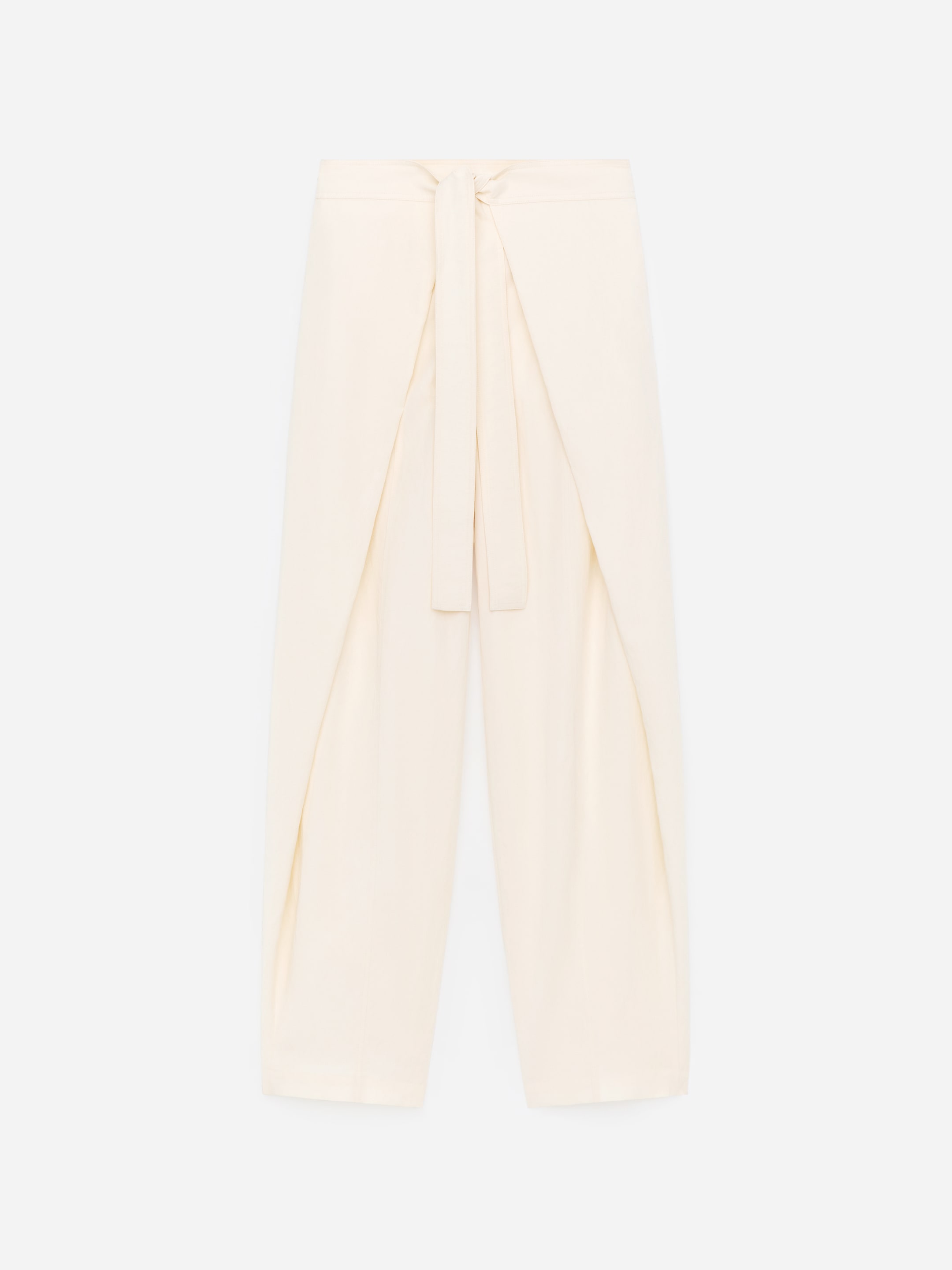 Wrap-Front Tailored Trousers-White-17828
