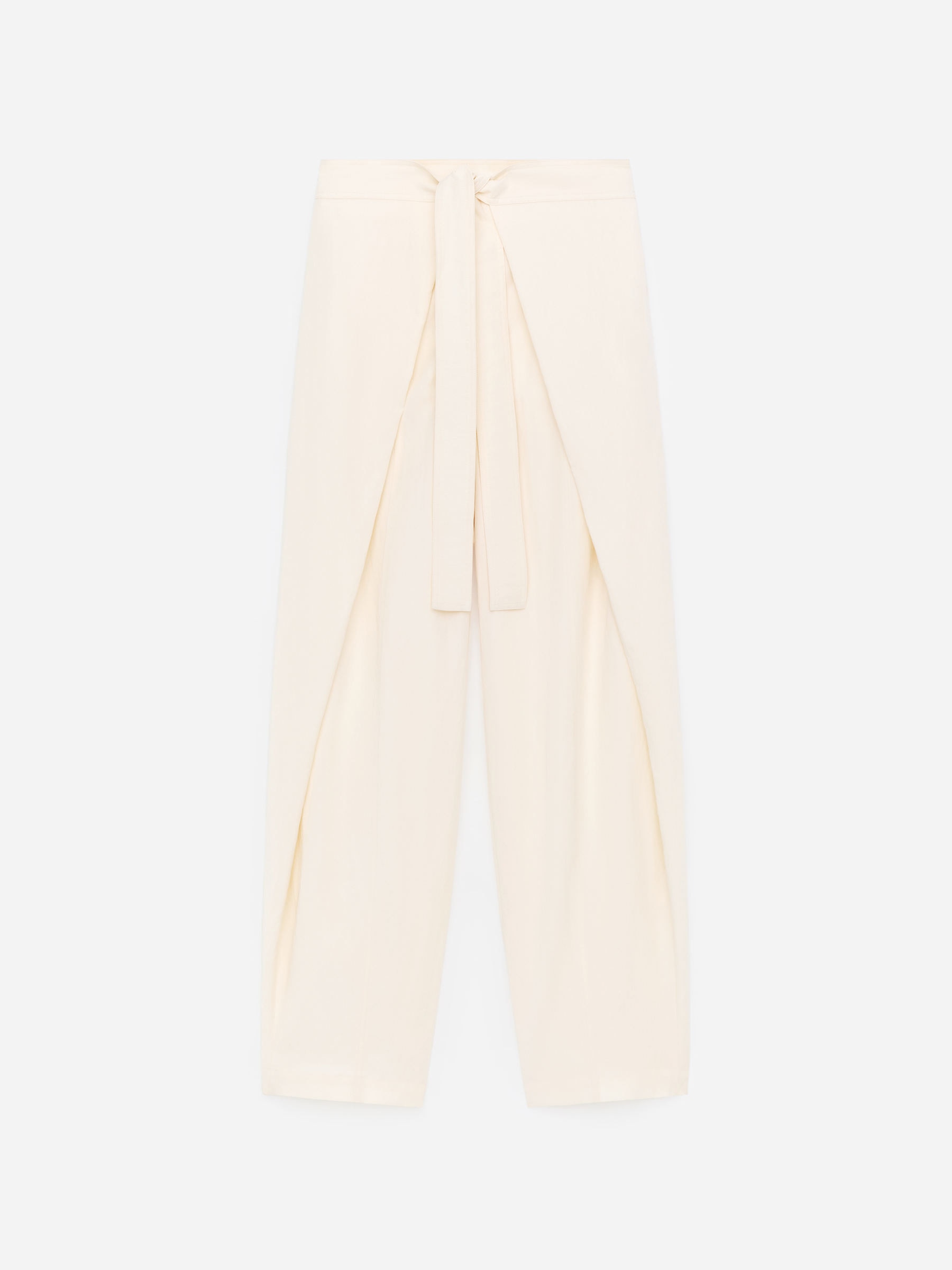 Wrap-Front Tailored Trousers-#EDE9D7-17828