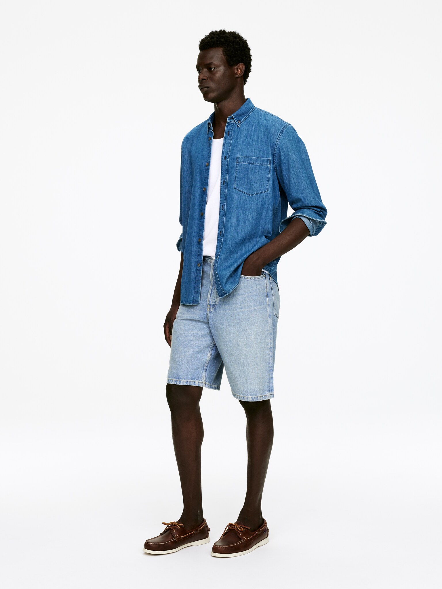 Short en jean décontracté - Bleu/gris - 6