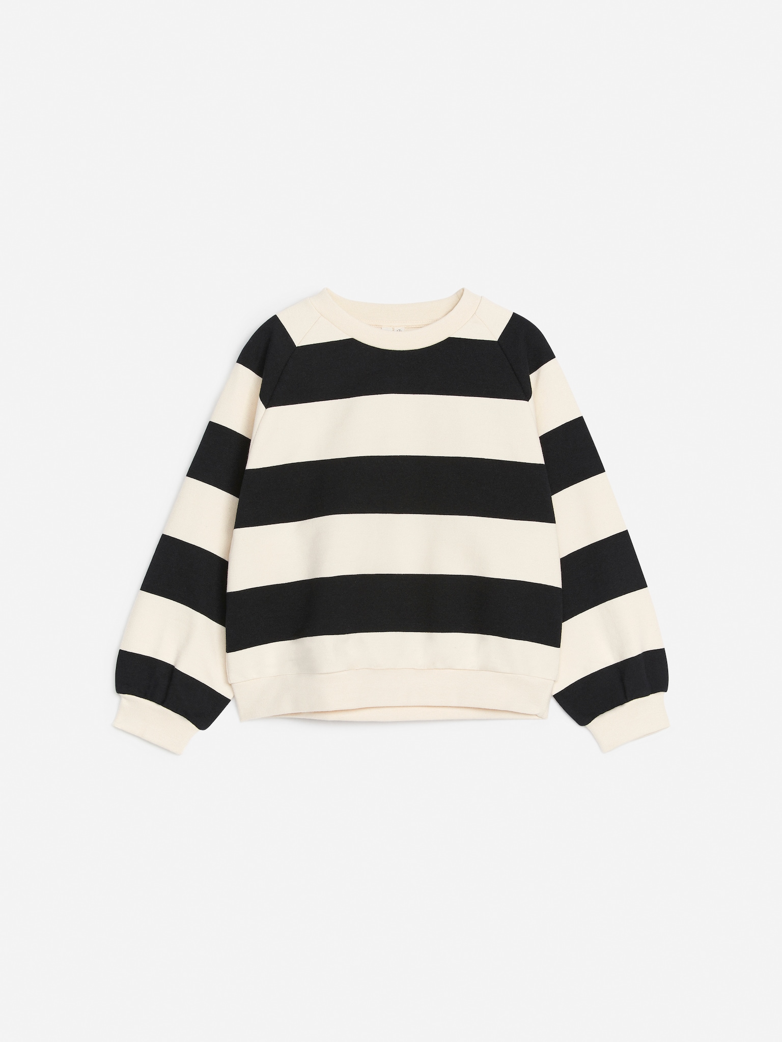 Legeres Sweatshirt - Schwarz/Cremeweiß