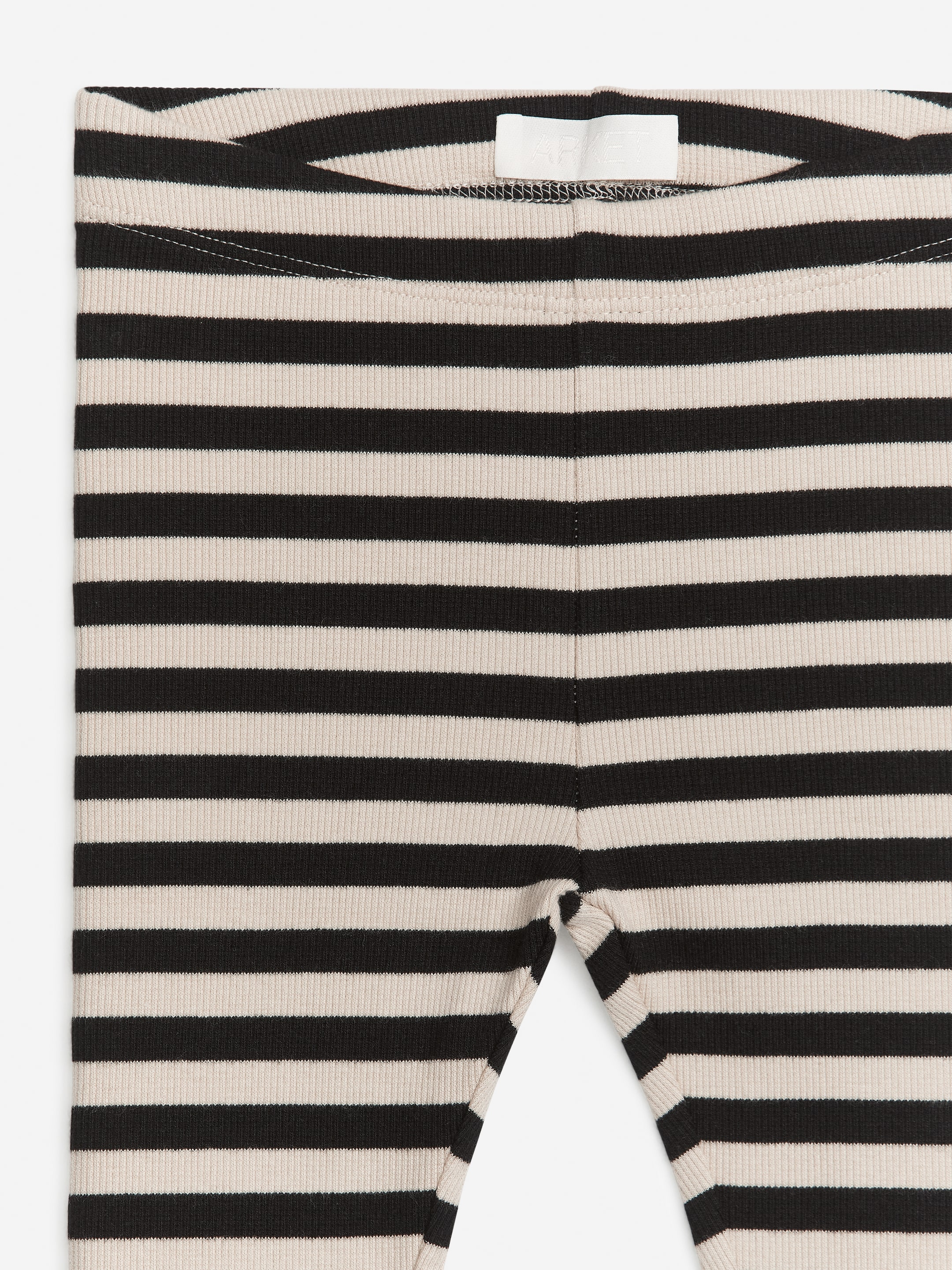 Ribbed Leggings - Black/Beige - Slim fit - Children - StillMedia/DescriptiveDetail - 1