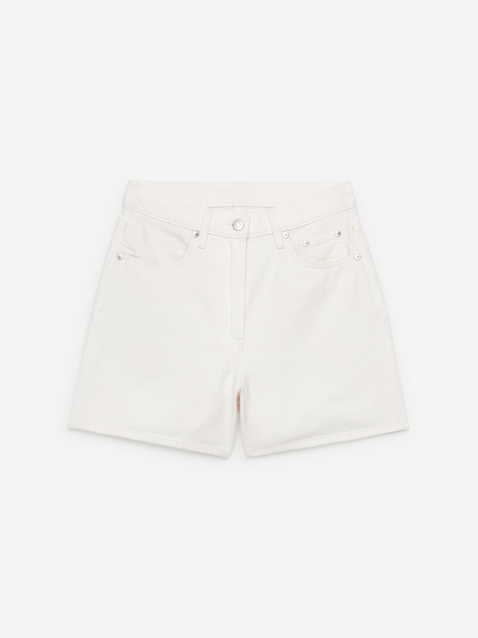 Pantaloni scurți din denim - Alb/Negru/Albastru Spălat