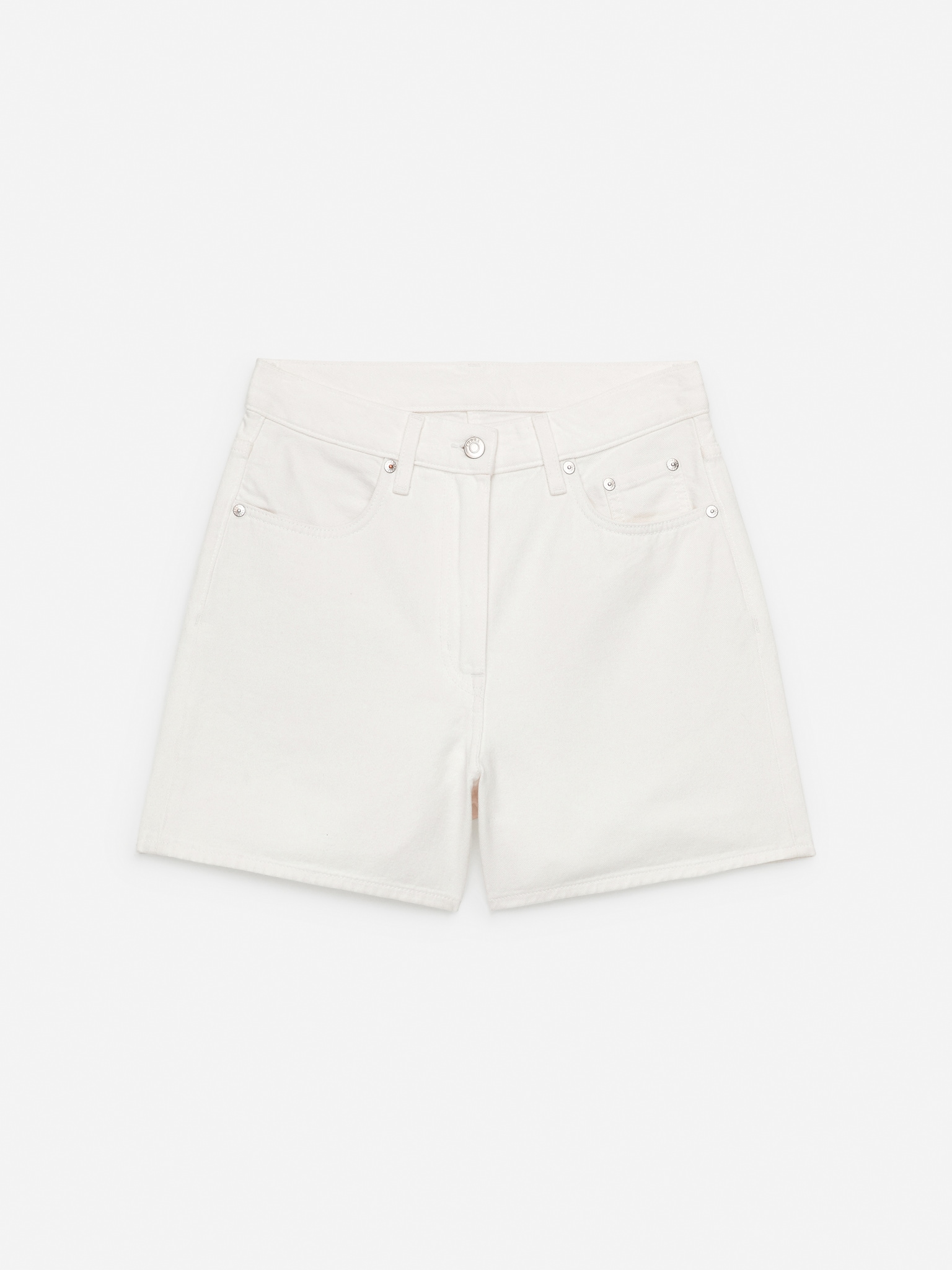 Denim Shorts - White/Black/Washed Blue - 2