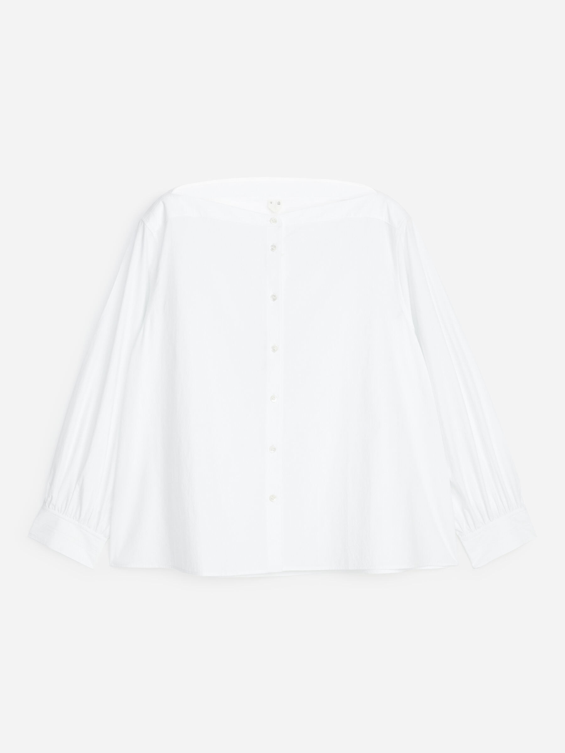 Boat-Neck Cotton Blouse - White - Regular fit - Women - StillMedia/DescriptiveStillLife - 1