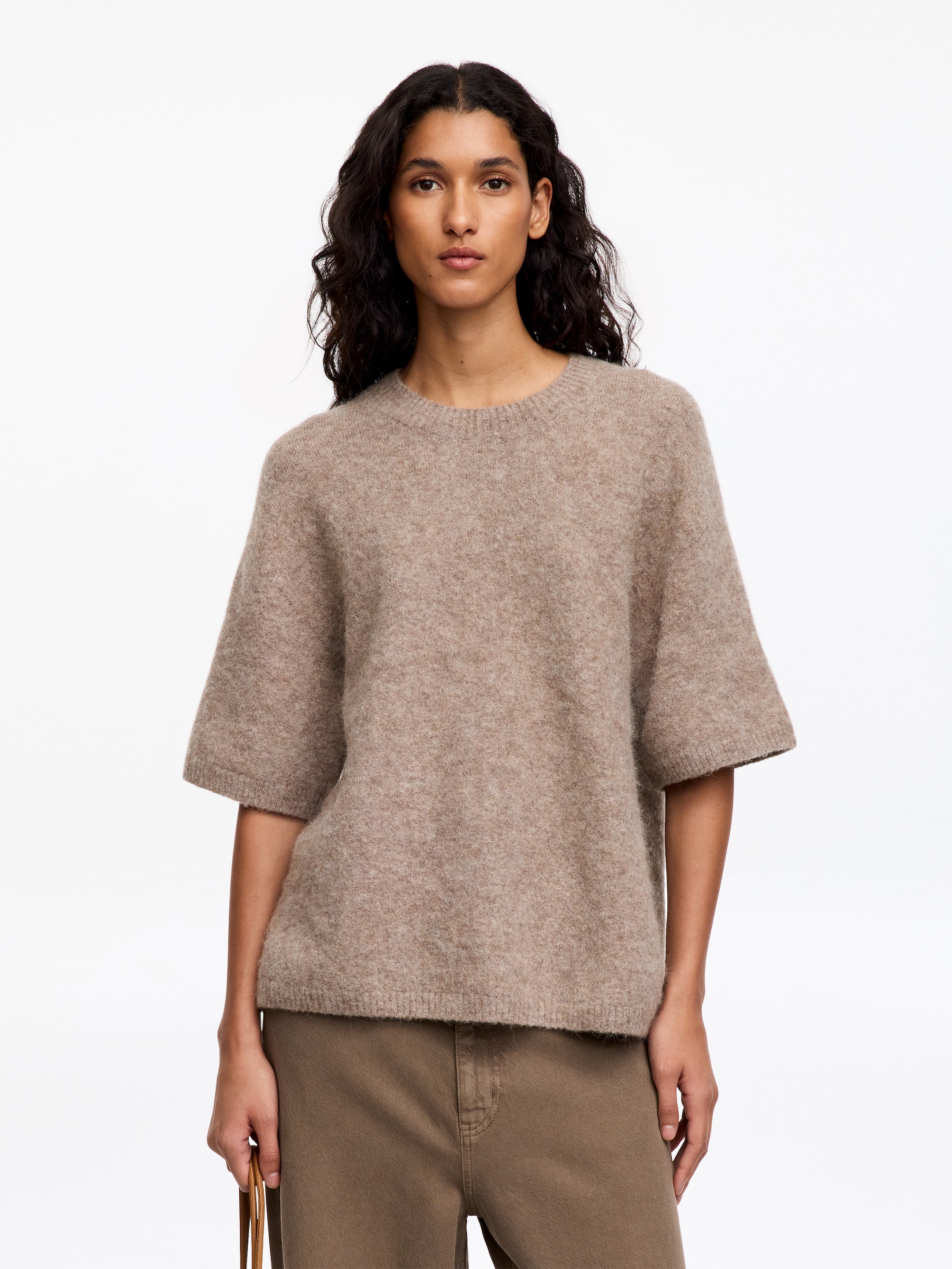 Alpaca-Wool Blend Jumper-Beige-20091