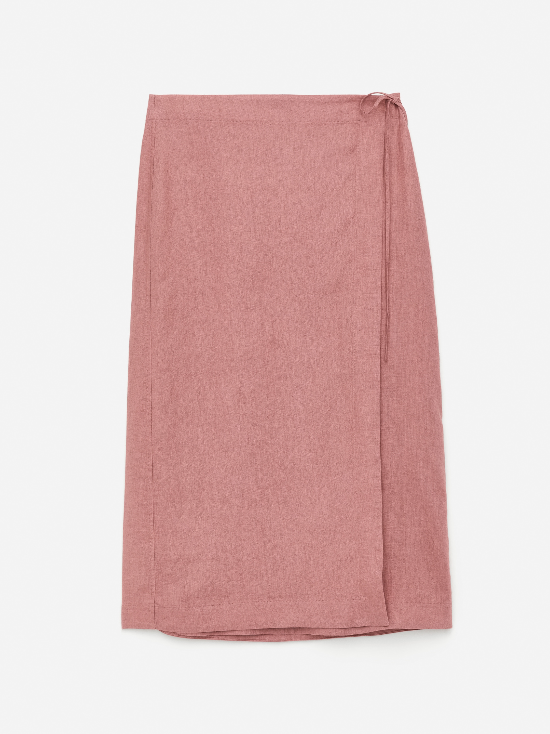Ver imagen más grande: Falda cruzada de lino - Rosa empolvado - MUJER | H&M ES 1