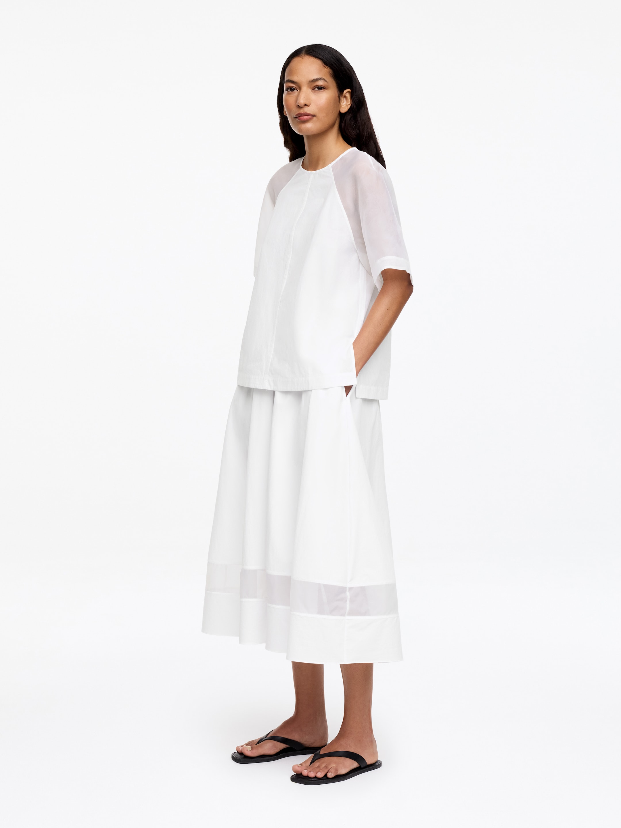 Cotton-Silk Top - White - Relaxed fit - Women - StillMedia/Lookbook - 4