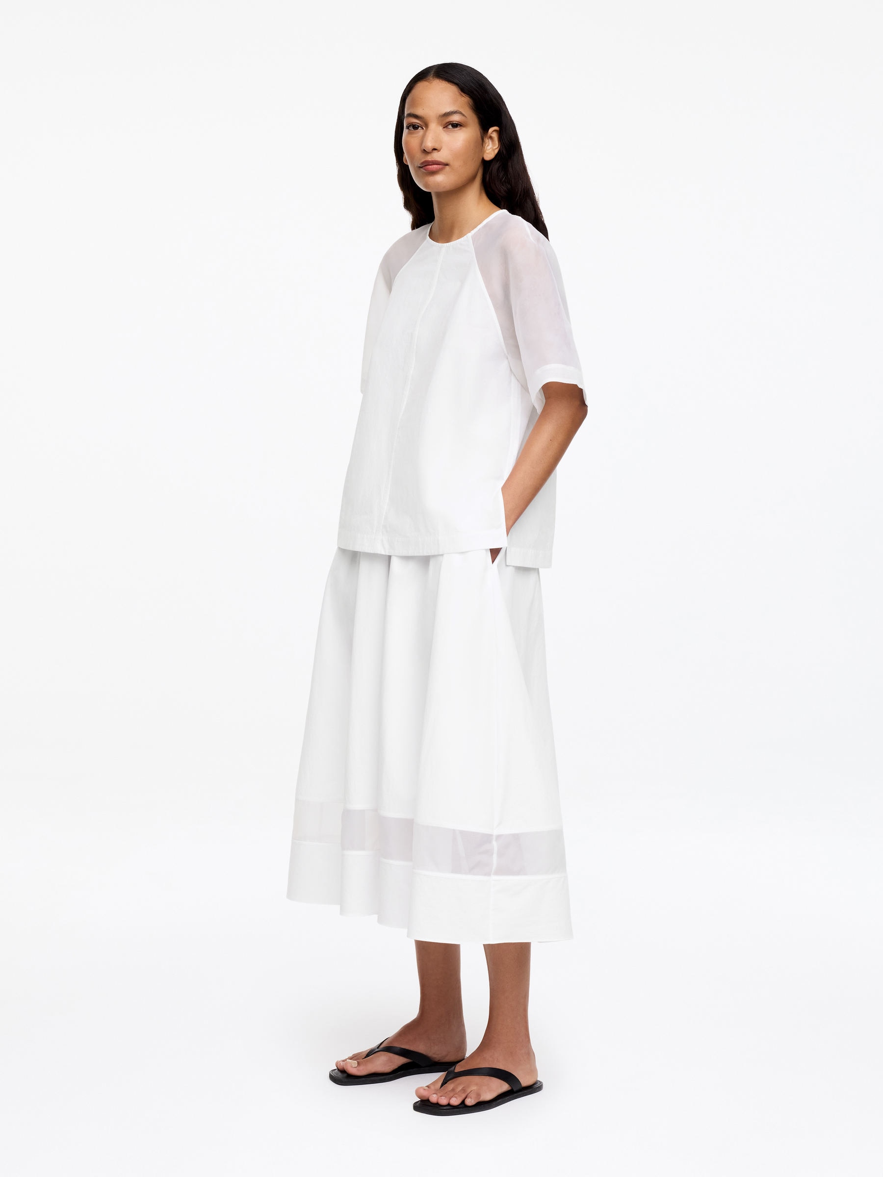 Cotton-Silk Top - White - Relaxed fit - Women - StillMedia/Lookbook - 4