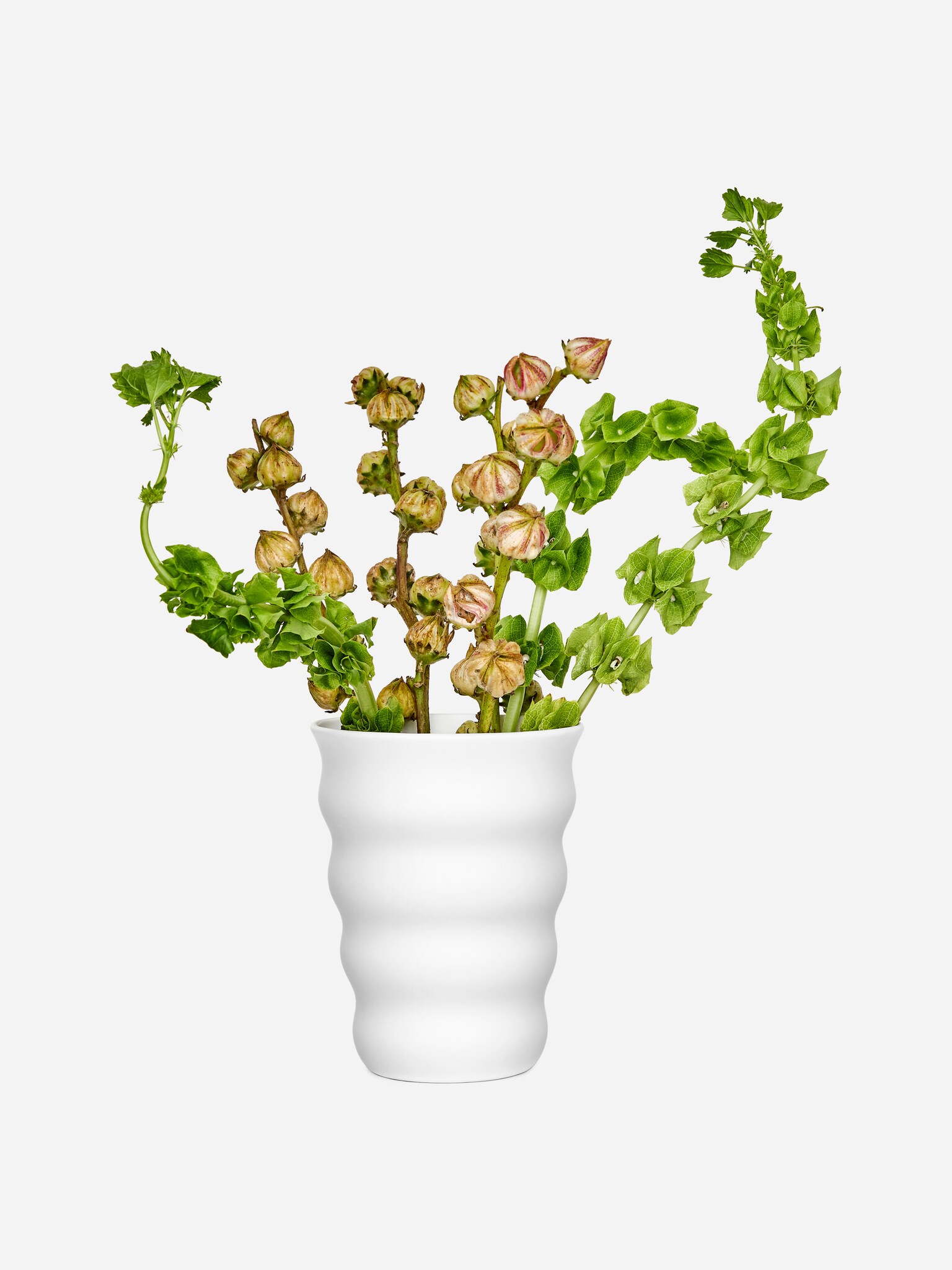 Stoneware Vase 22 cm - White - 3