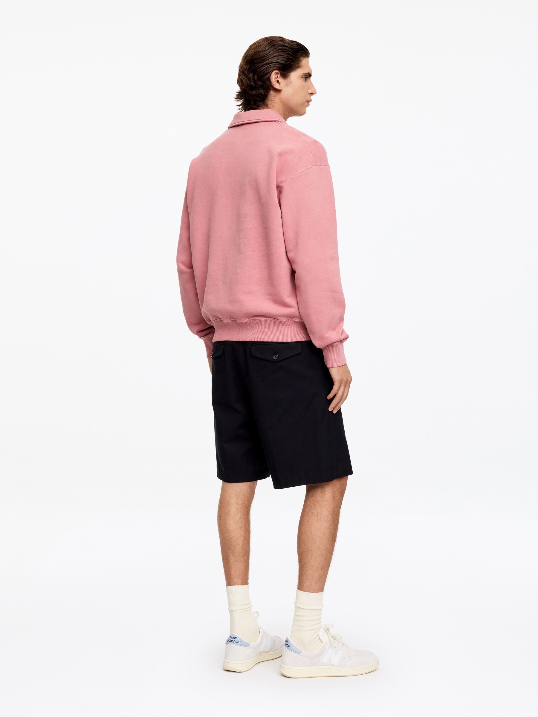 Half-Zip Sweatshirt - Soft Pink - Relaxed fit - Men - StillMedia/Lookbook - 4