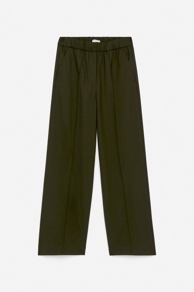 Pantaloni cu talie elastică, croiți pe măsură - Verde închis/Gri închis/Negru - 1