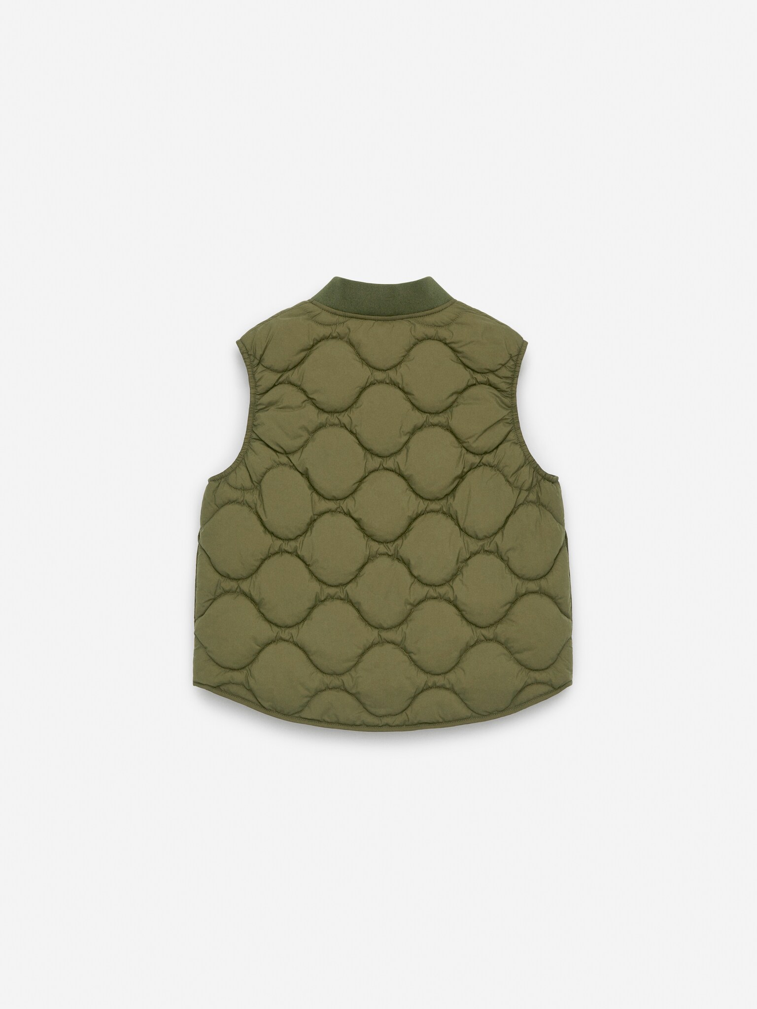 Gilet trapuntato - Verde kaki/Arancione - 2