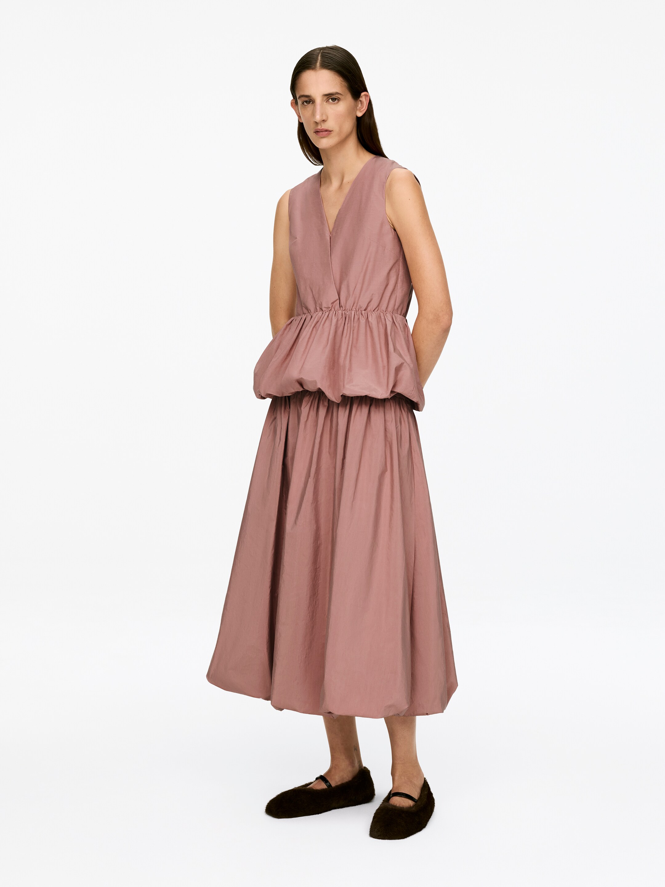 Visa större bild: Peplumtopp i taft - Rosa - DAM | H&M FI 2