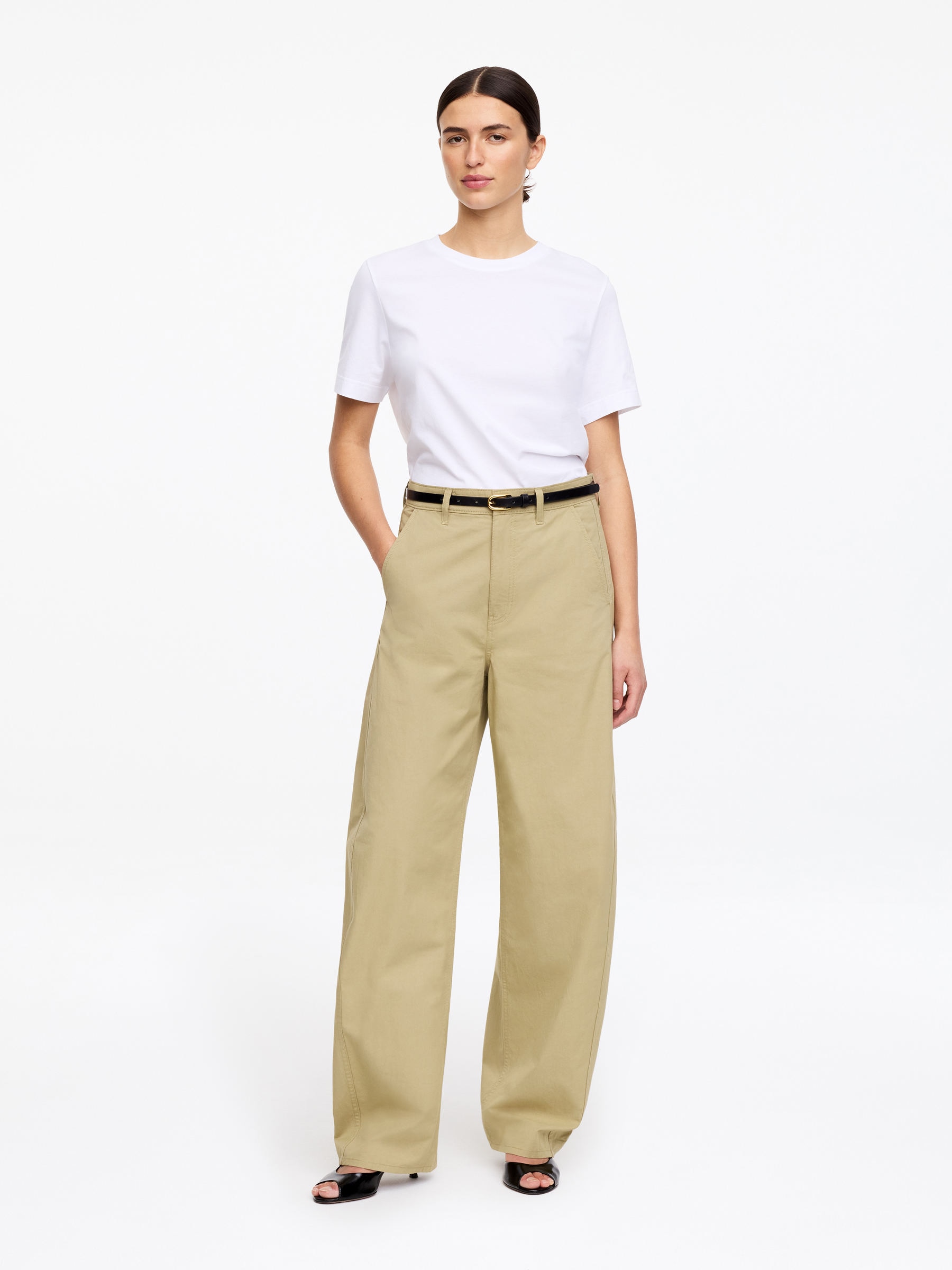 Pantalon jambes barrel-#9A947A-18524