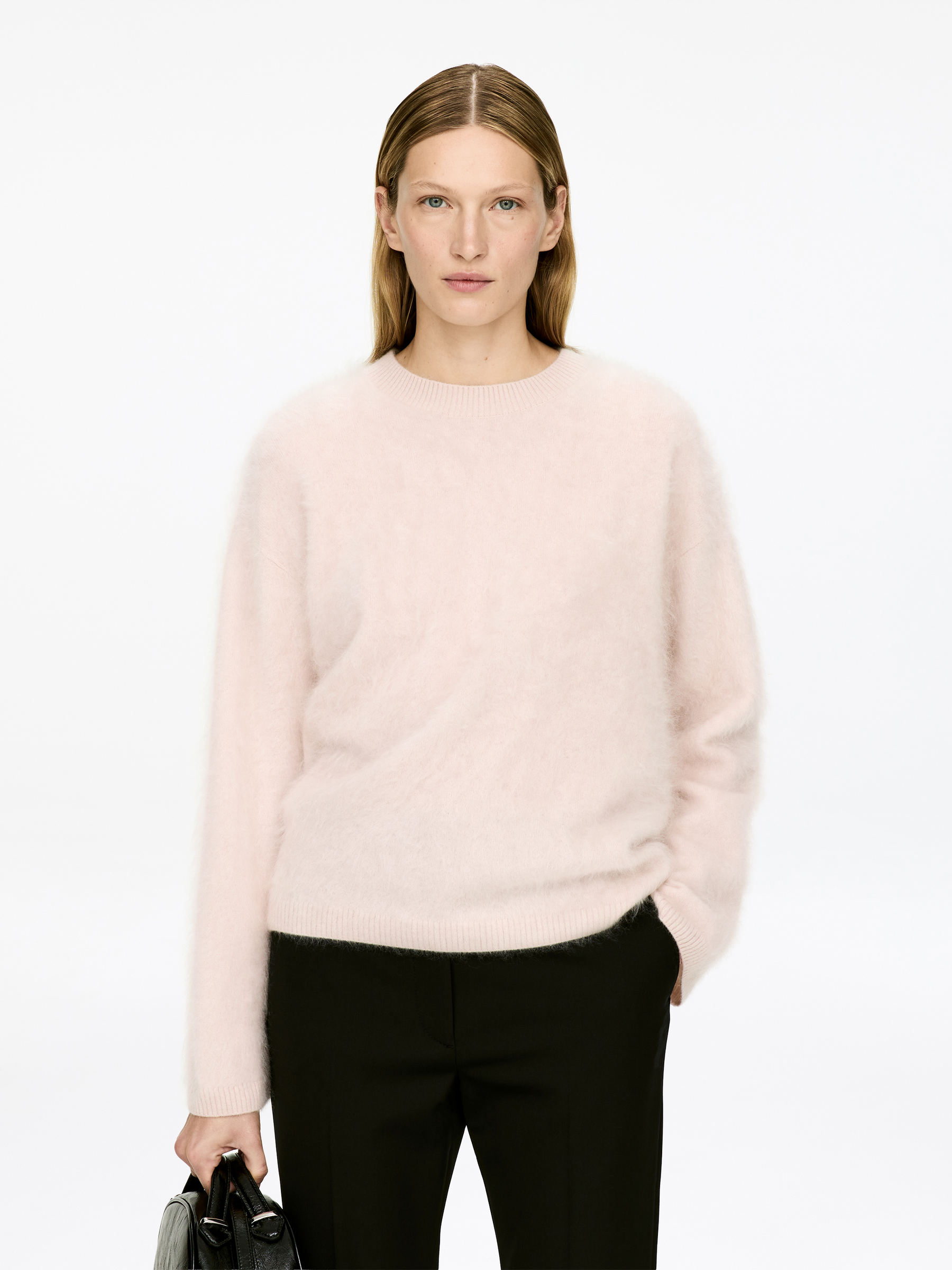 Pure Brushed-Cashmere Jumper-#DED9C5-17101