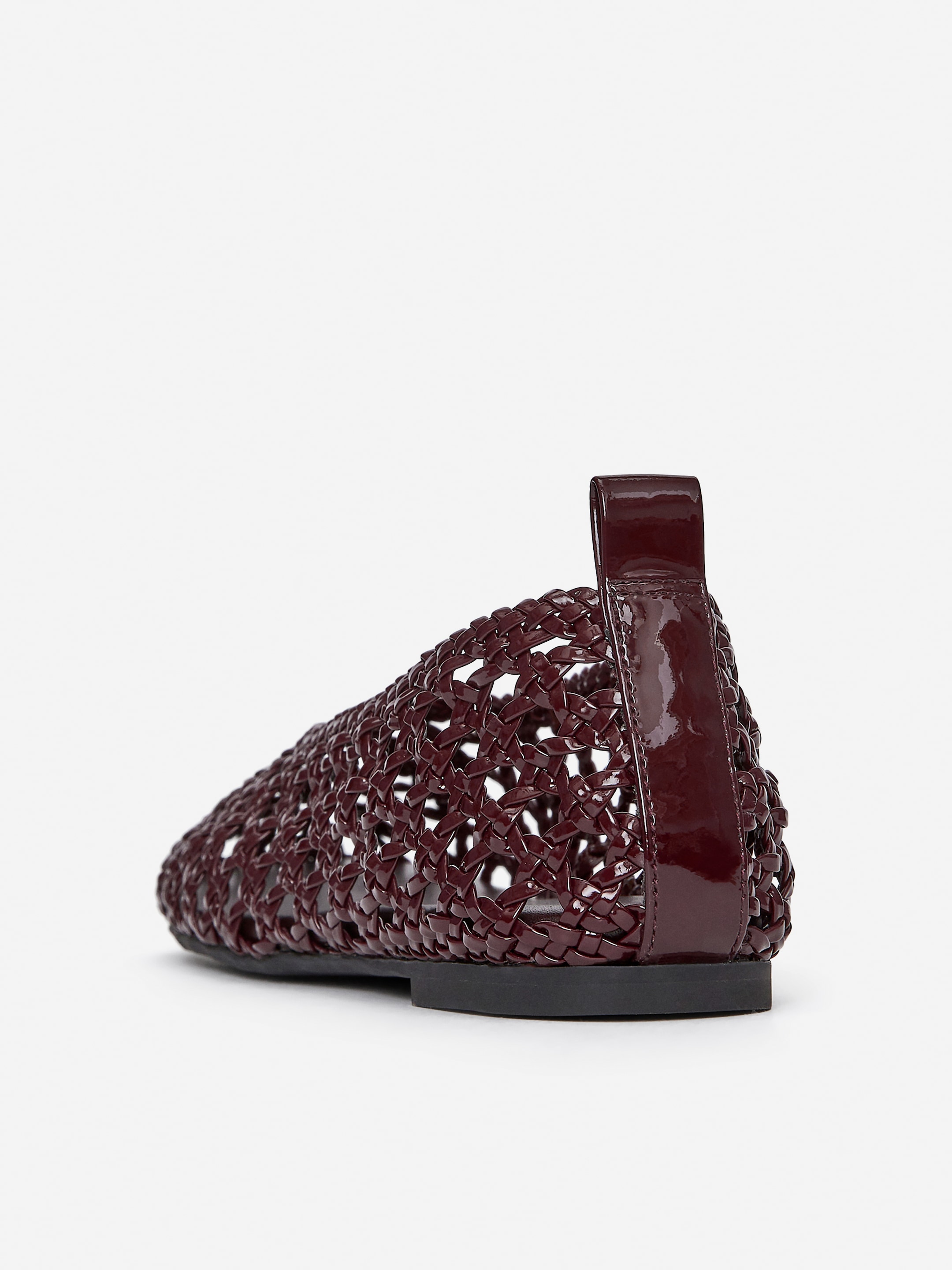 Woven Leather Flats - Dark Red - Women - StillMedia/DescriptiveStillLife - 5