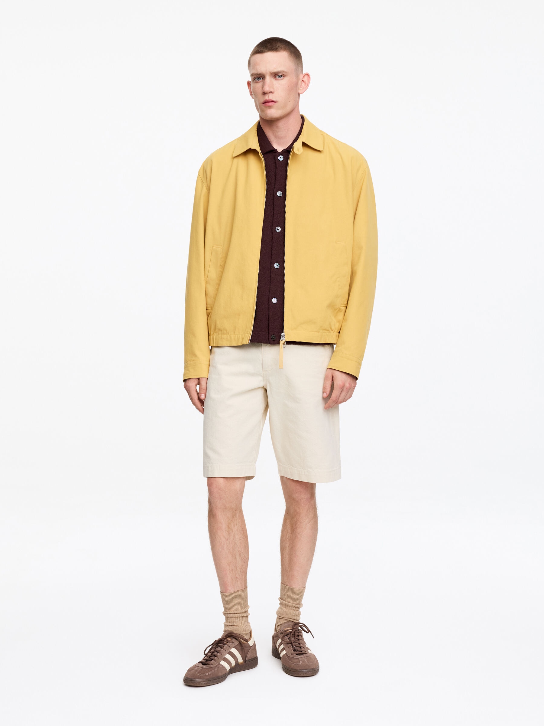 Carpenter Denim Shorts-#EAE5D6-19087