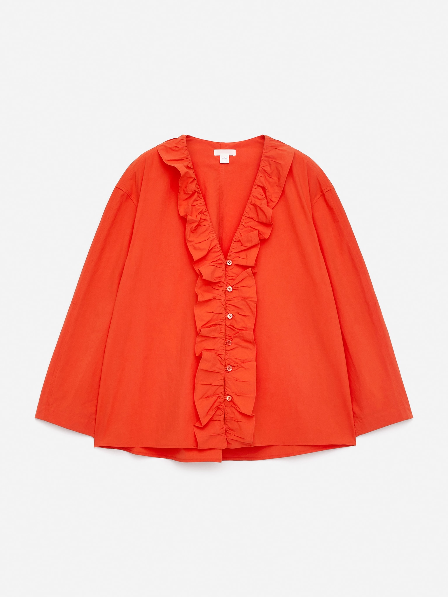 Chemisier à volants - Orange vif/Blanc - 2