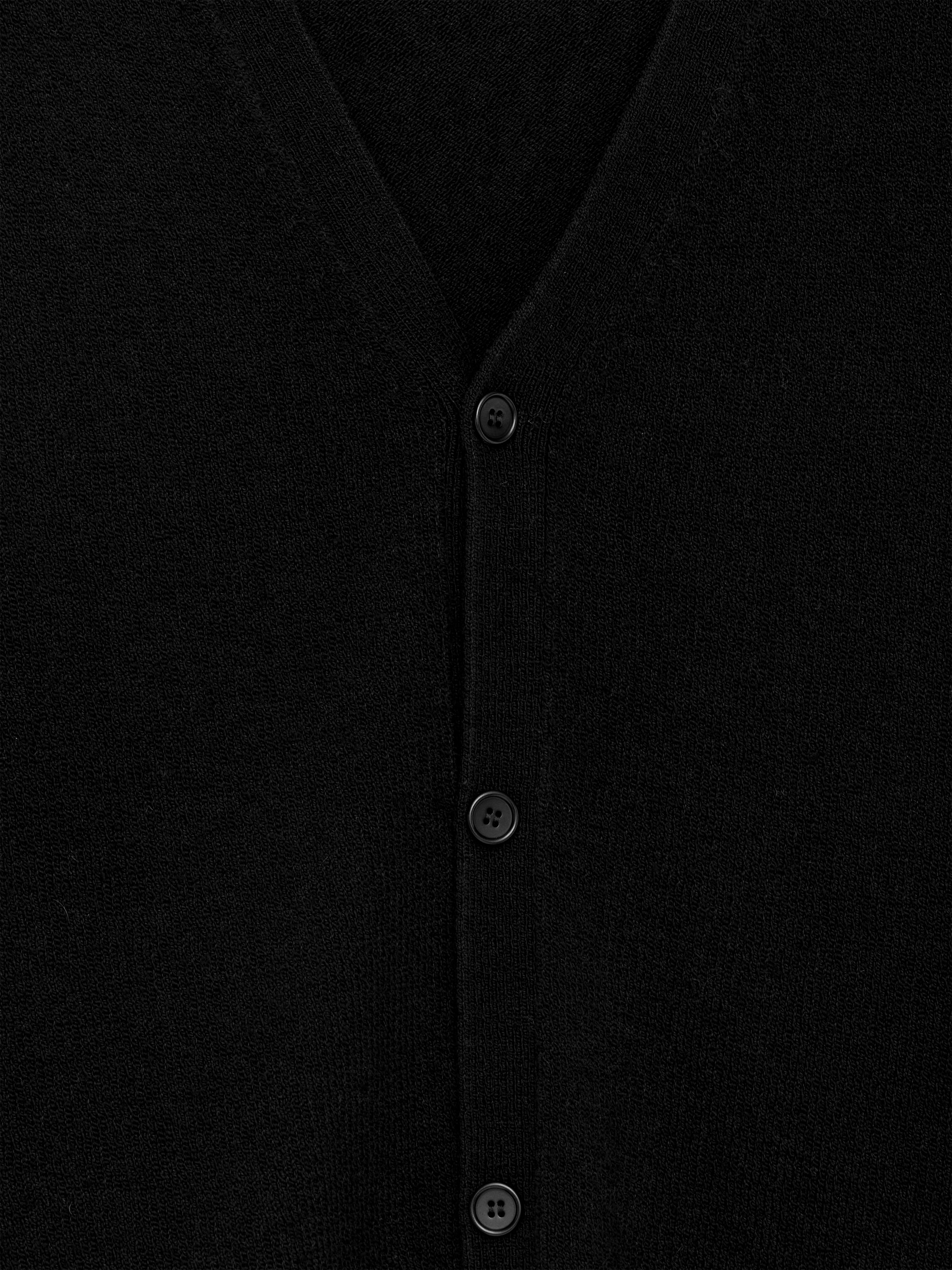 Slipover i ull- och bomullsblandning med knäppning - Svart - Regular fit - Men - StillMedia/DescriptiveDetail - 1