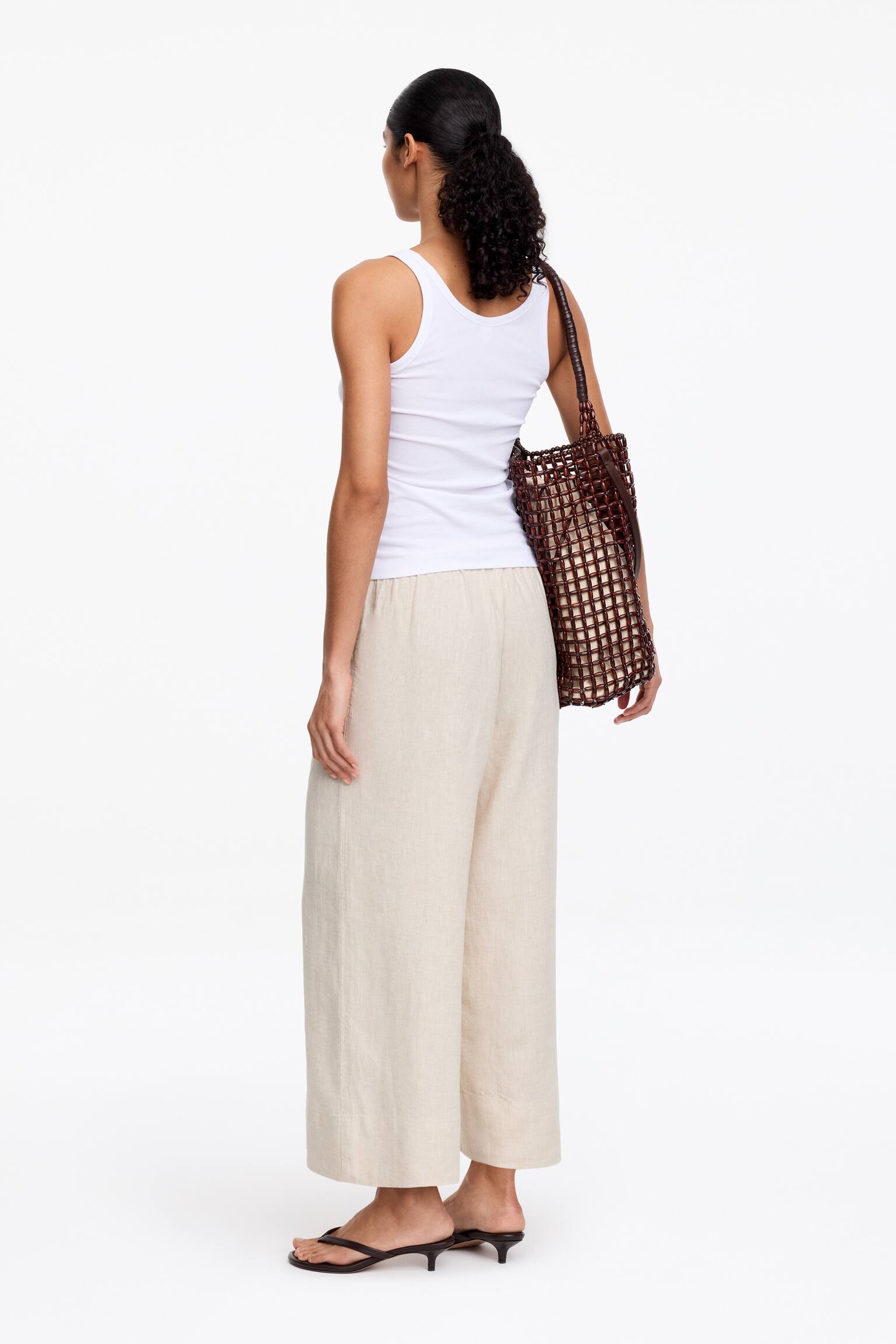 Cropped-Leinenhose-Beige - 6