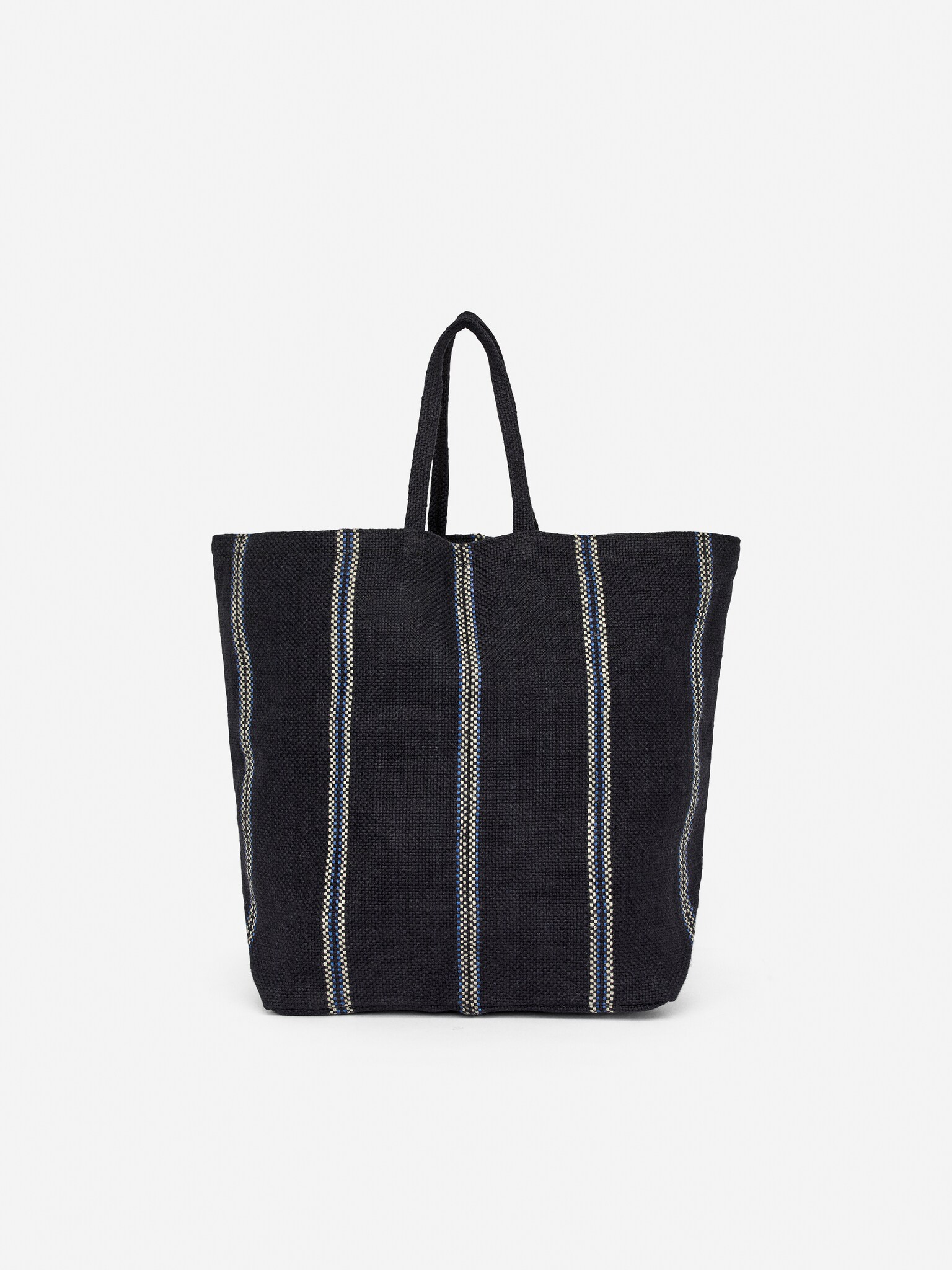 Jute tas - Donkerblauw/Beige/Blauw/geruit - 3