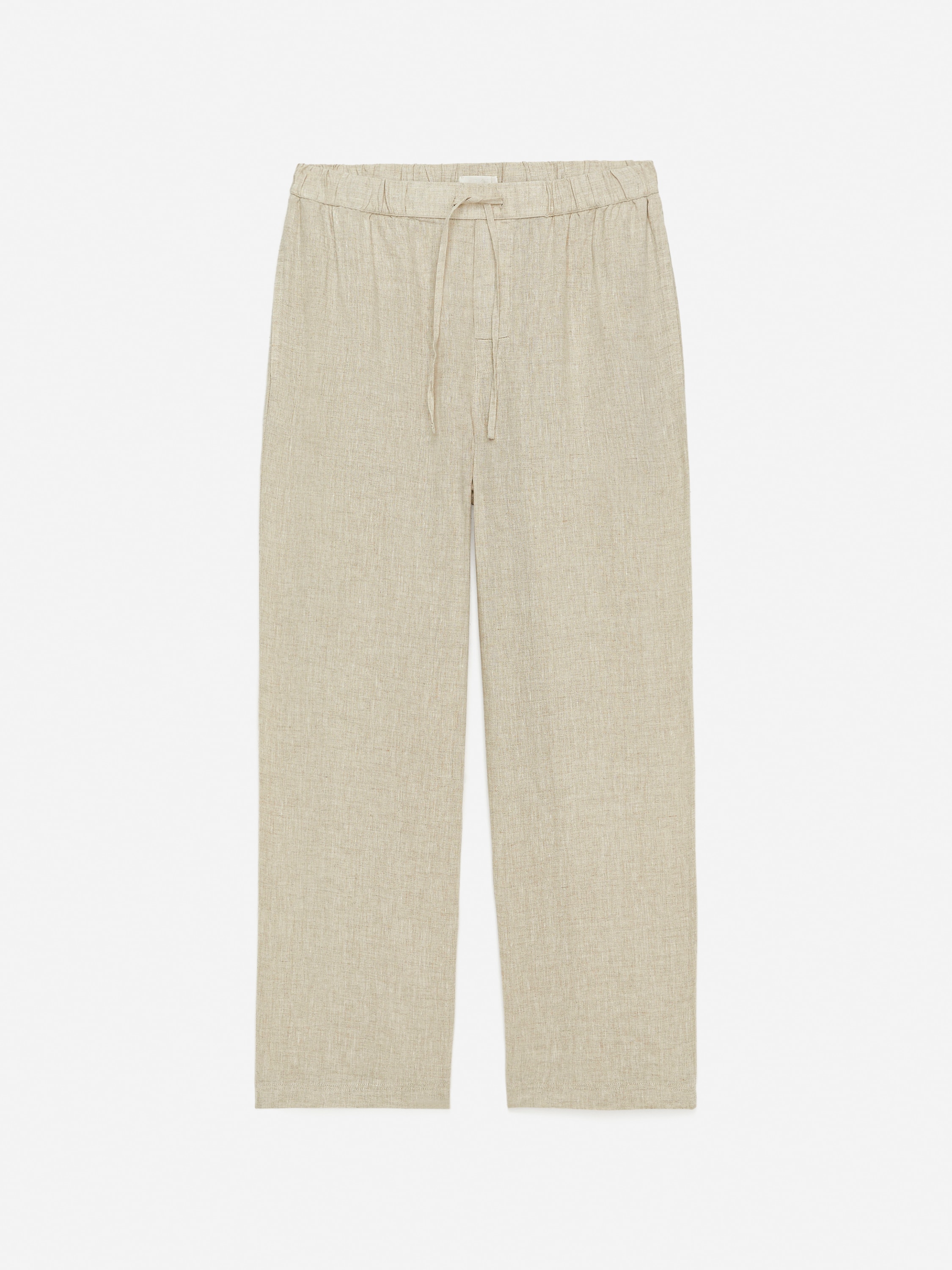 Pantaloni in lino dalla vestibilità rilassata - Beige/Nero