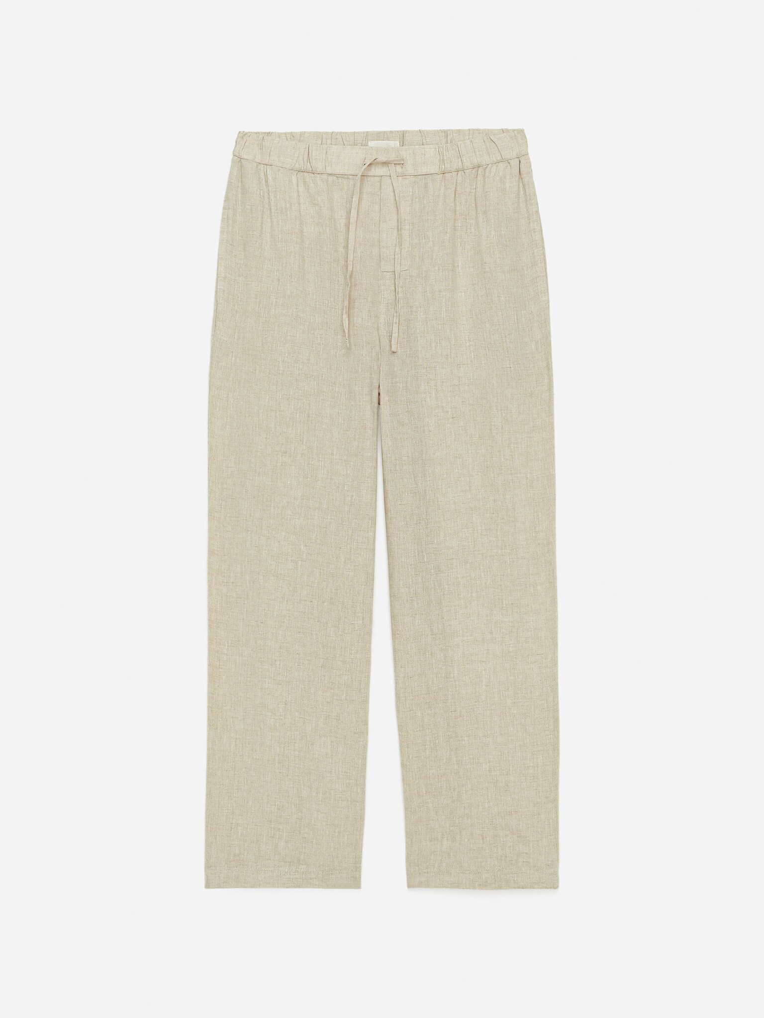 Pantalon en lin décontracté - Beige/Noir - 2