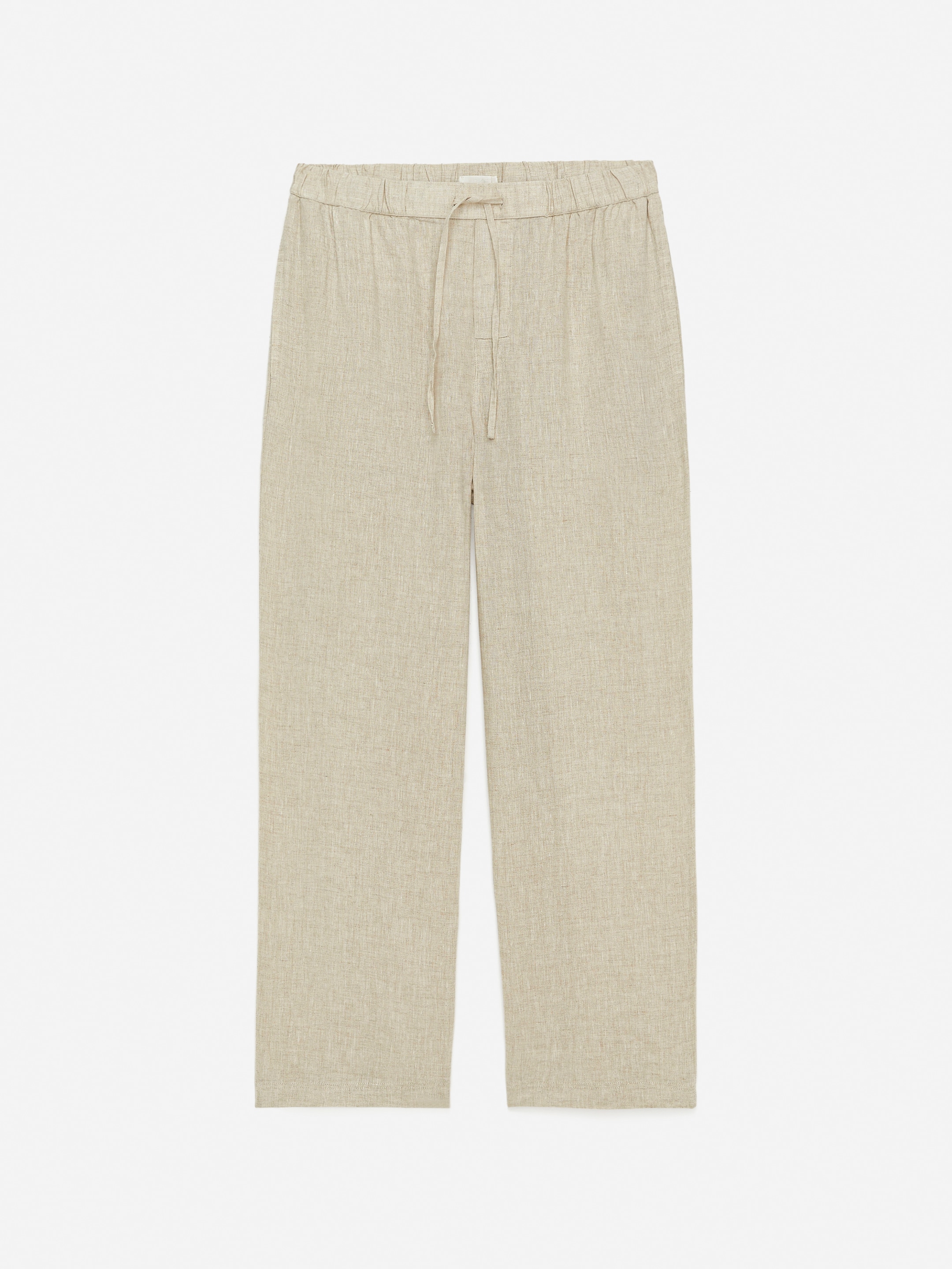 Relaxed Linen Trousers-#9D9681-15742