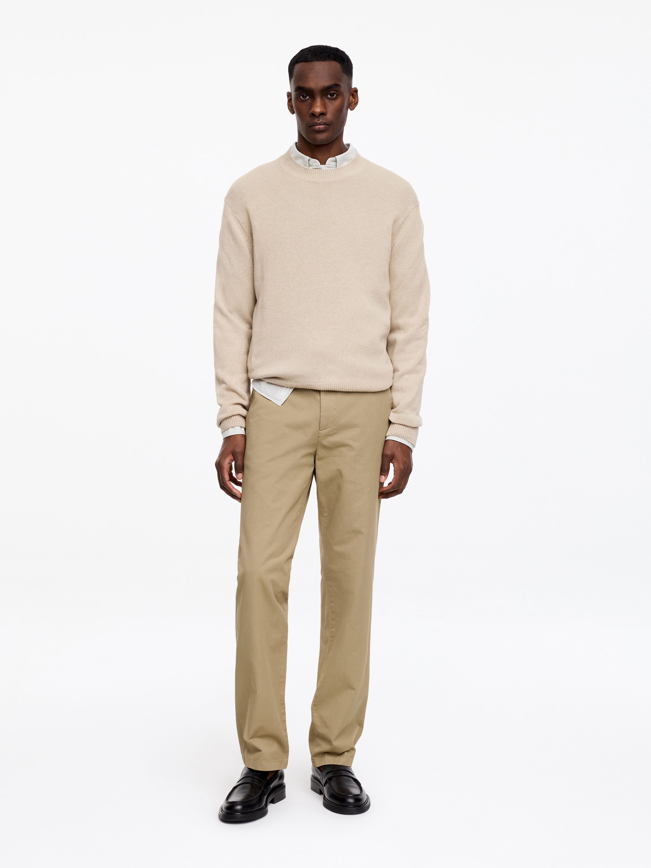 Straight Cotton Chinos - Beige - Regular fit - Men - StillMedia/Lookbook - 3