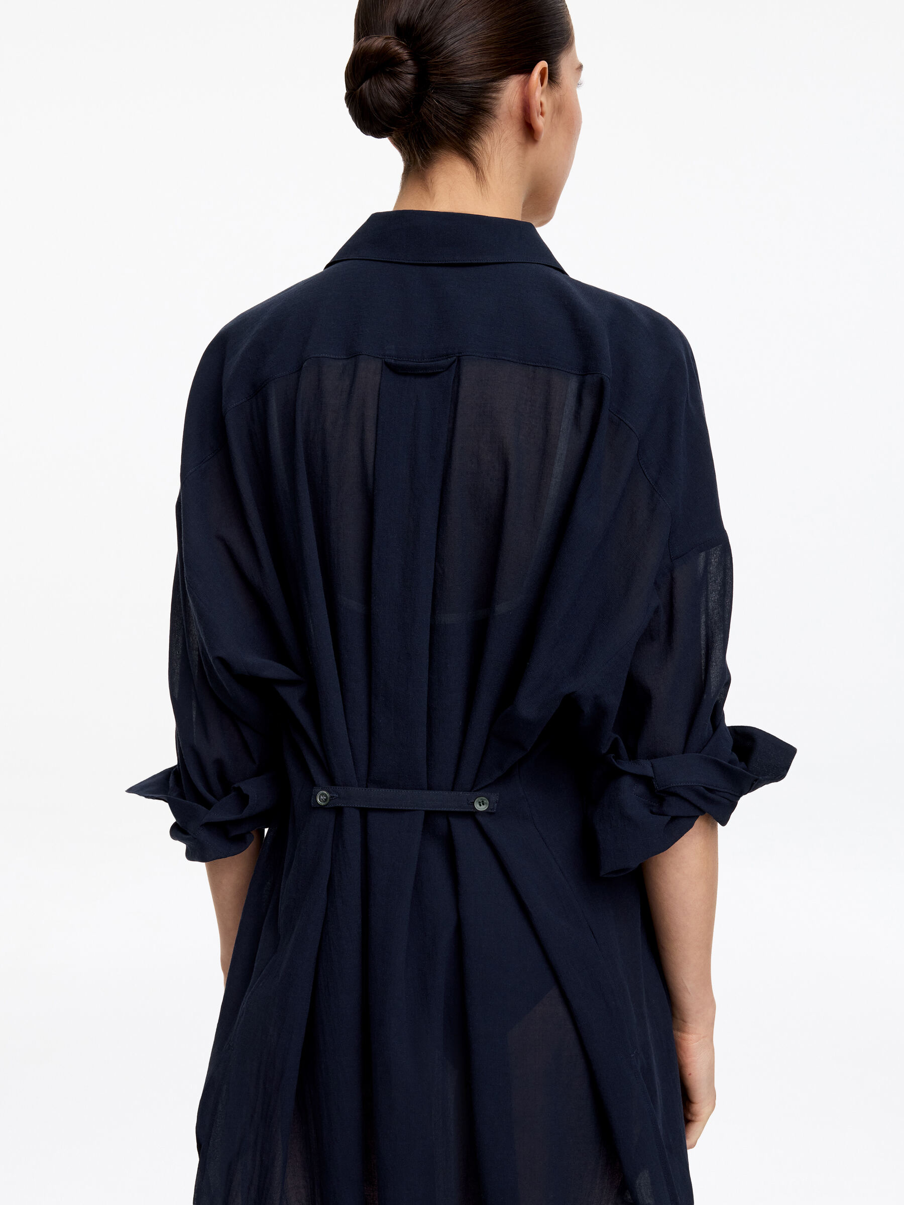 Chemise allongée - Bleu marine - Regular fit - Femme - StillMedia/Lookbook - 2