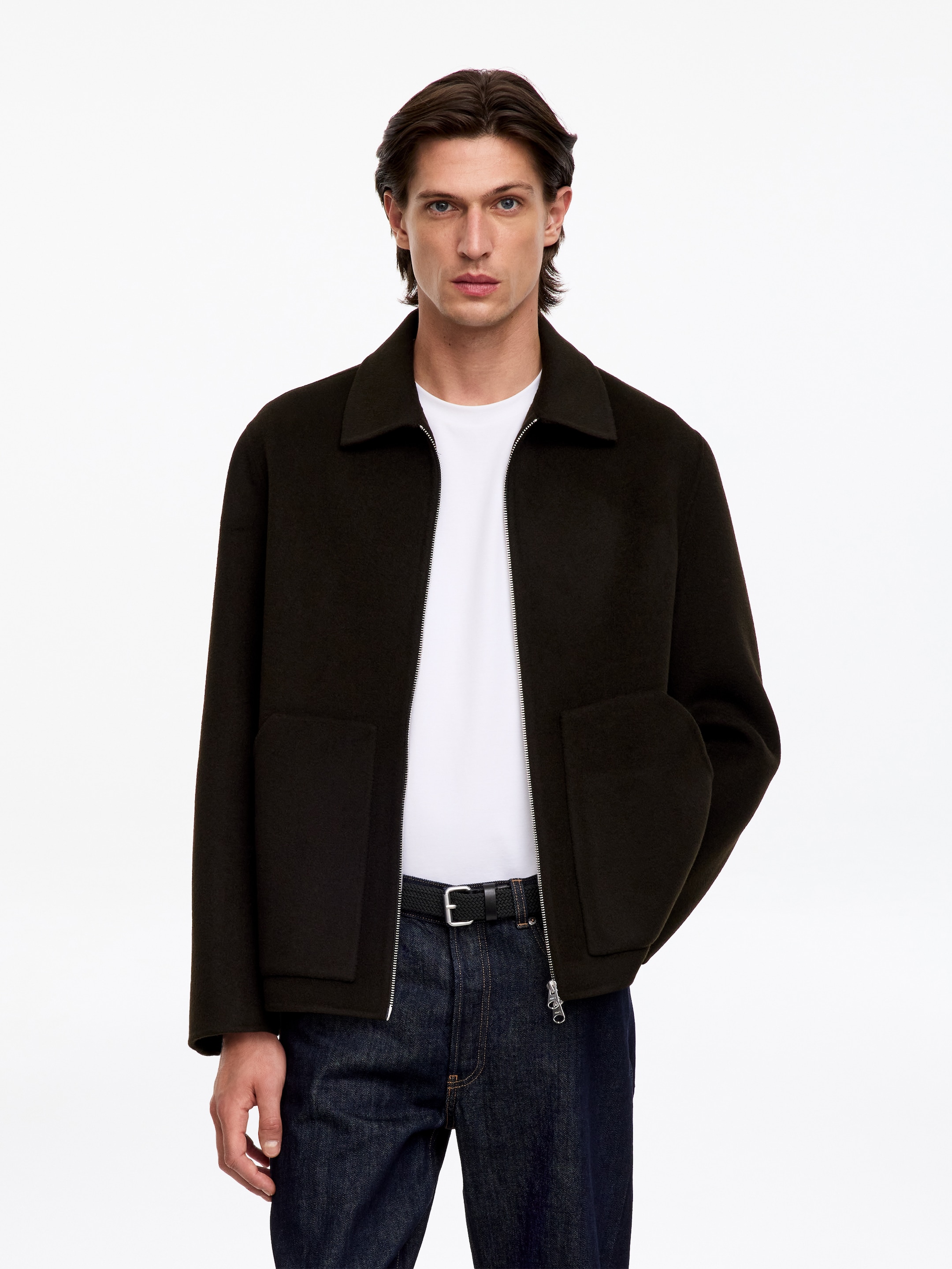 Pleciony skórzany pasek - Czarny - Men - StillMedia/Lookbook - 15