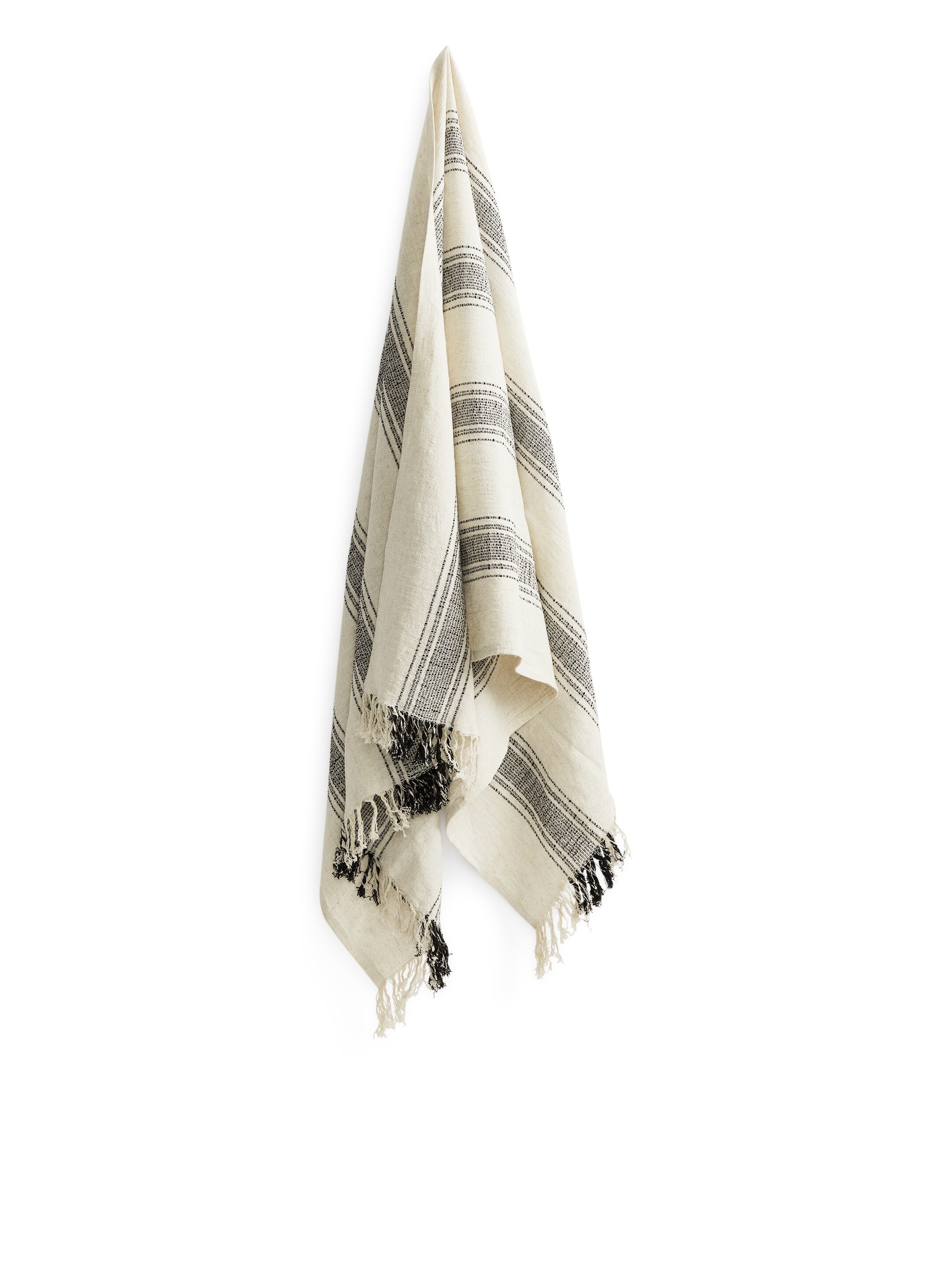 Grösseres Bild ansehen: Handtuch aus Baumwolle und Leinen - Beige/Schwarz - HOME | H&M CH 1