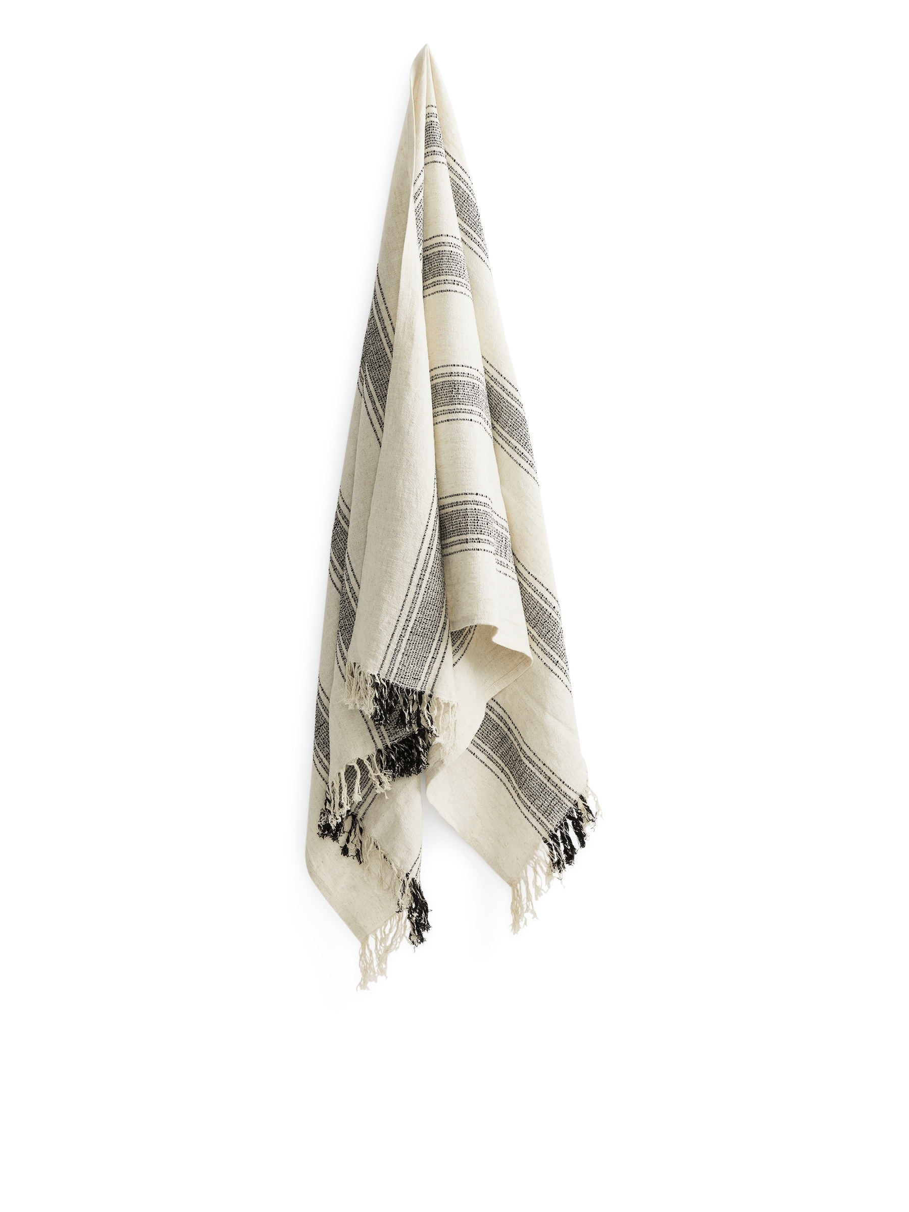 Handtuch aus Baumwolle und Leinen - Beige/Schwarz - Haushaltswaren - StillMedia/DescriptiveStillLife - 1