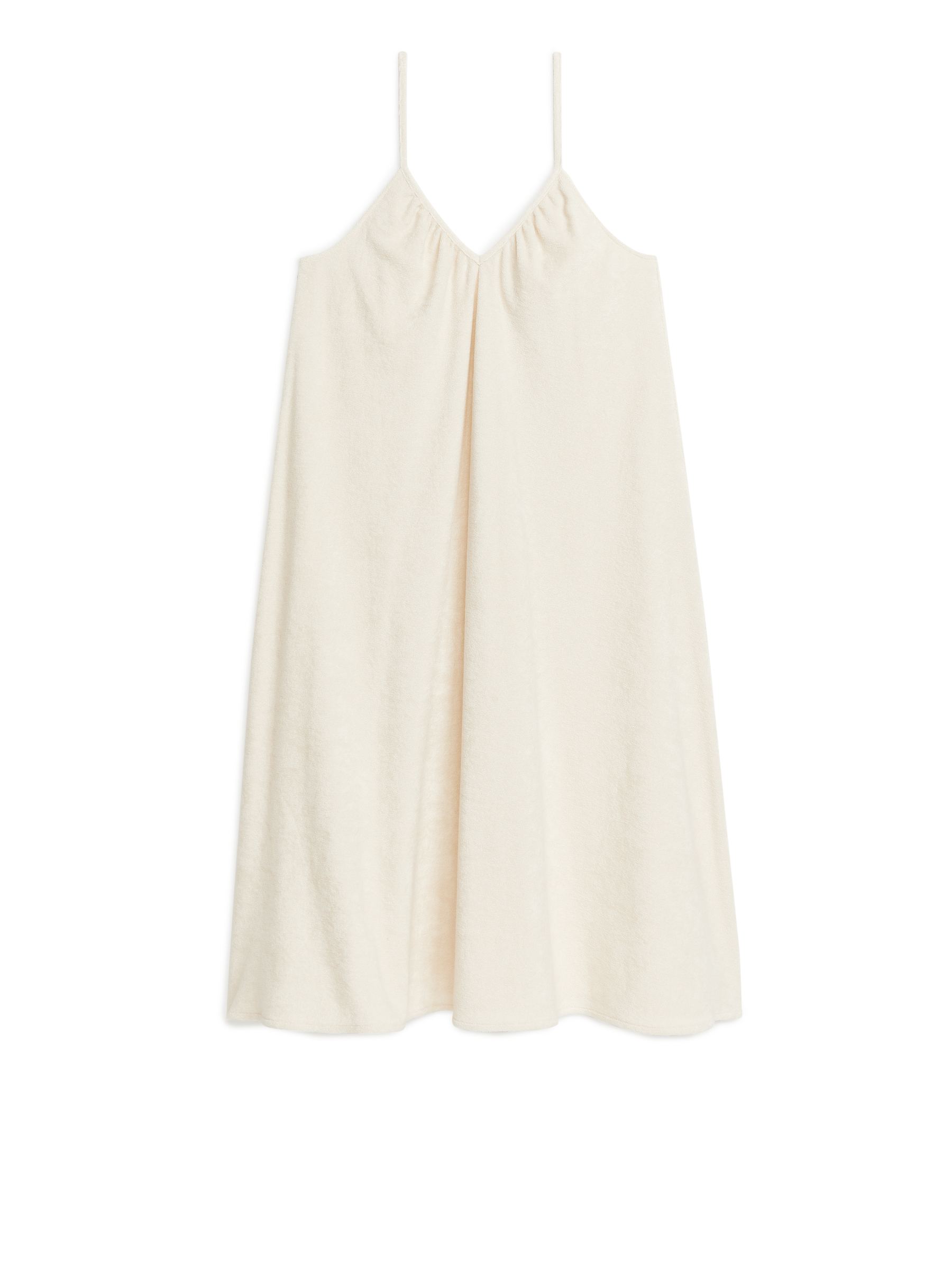 Trägerkleid aus Baumwollfrottee - Cremeweiß - Loose Fit - Damen - StillMedia/DescriptiveStillLife - 1