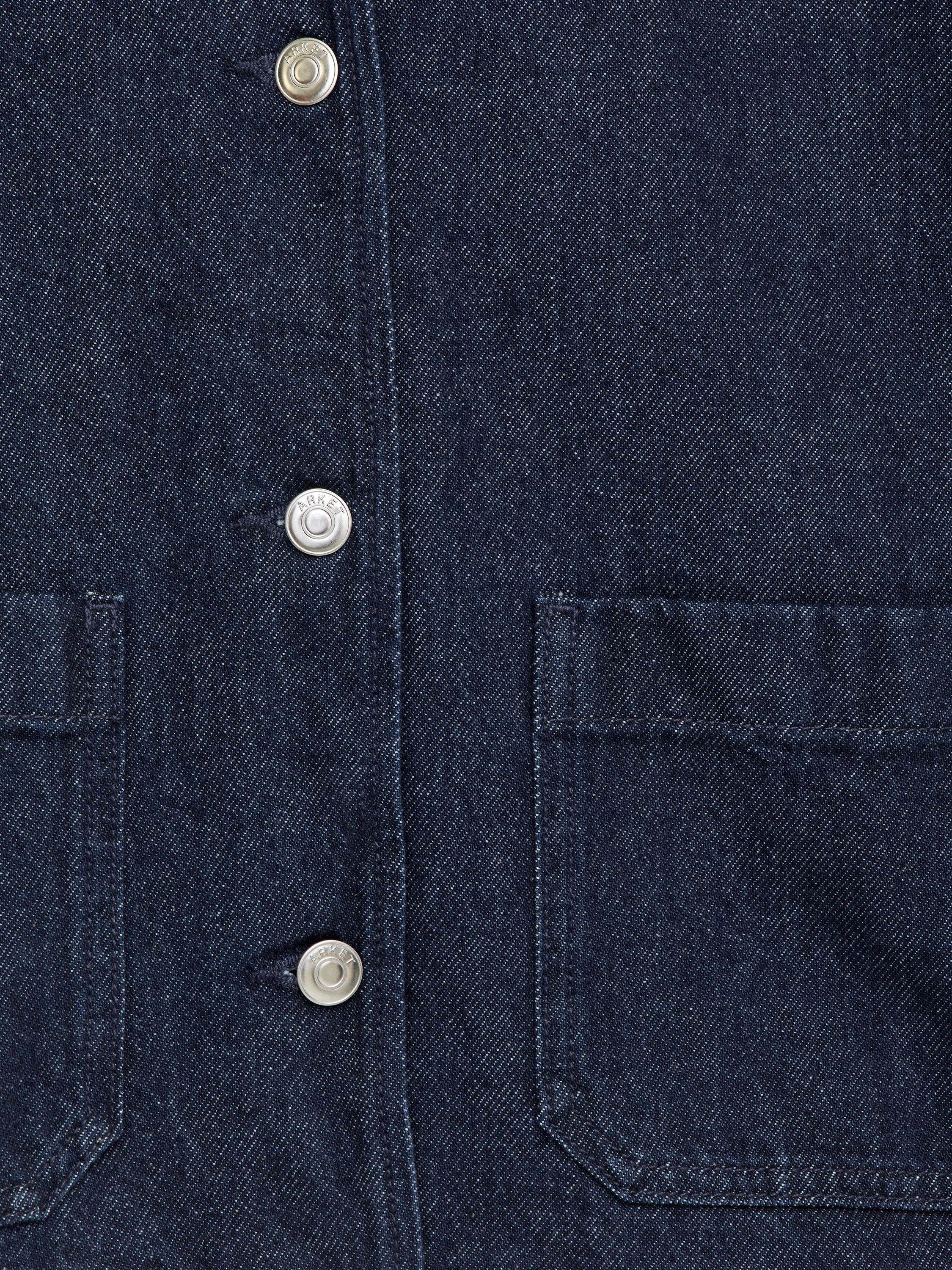 Corduroy-Collar Denim Overshirt - Dark Blue - Regular fit - Women - StillMedia/DescriptiveDetail - 2