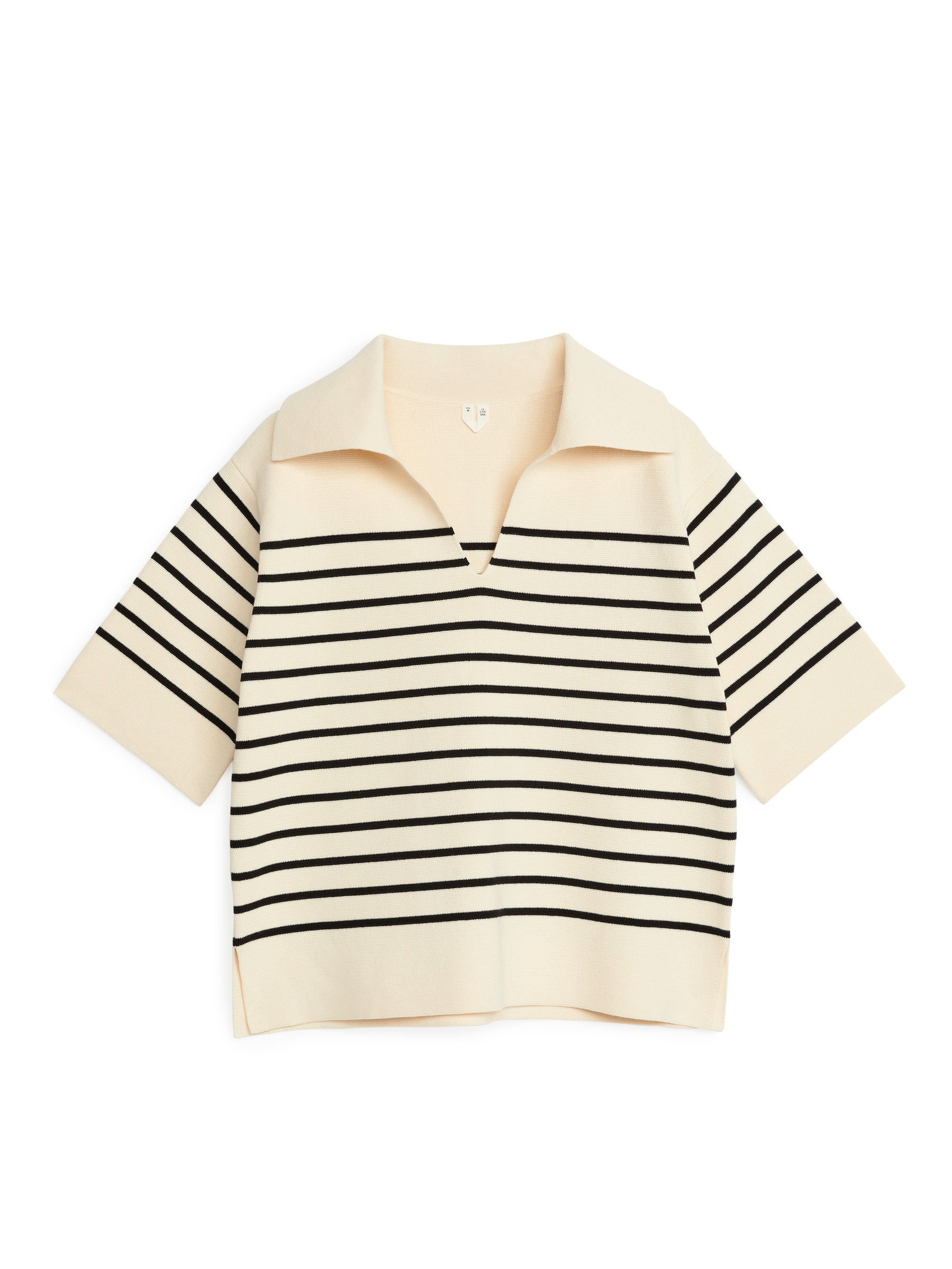 Baumwollpullover mit Kragen - Cremeweiß/Schwarz - Regular Fit - Damen - StillMedia/DescriptiveStillLife - 2