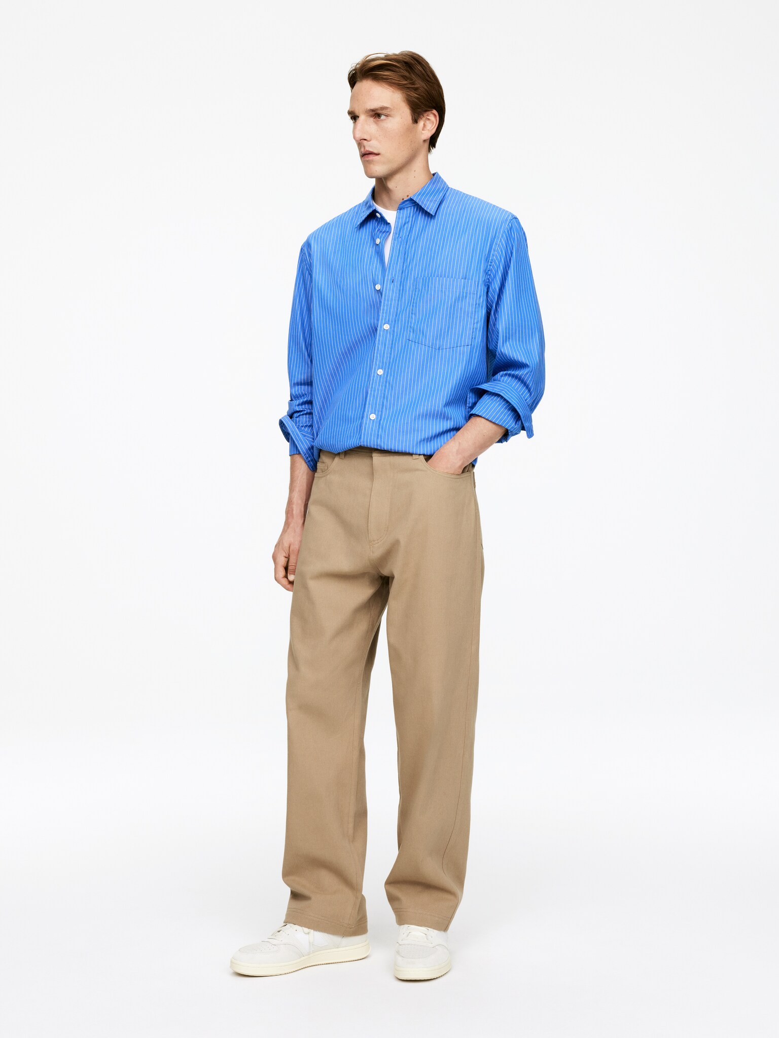 Pantalon ample à 5 poches - Beige/Noir délavé - 6