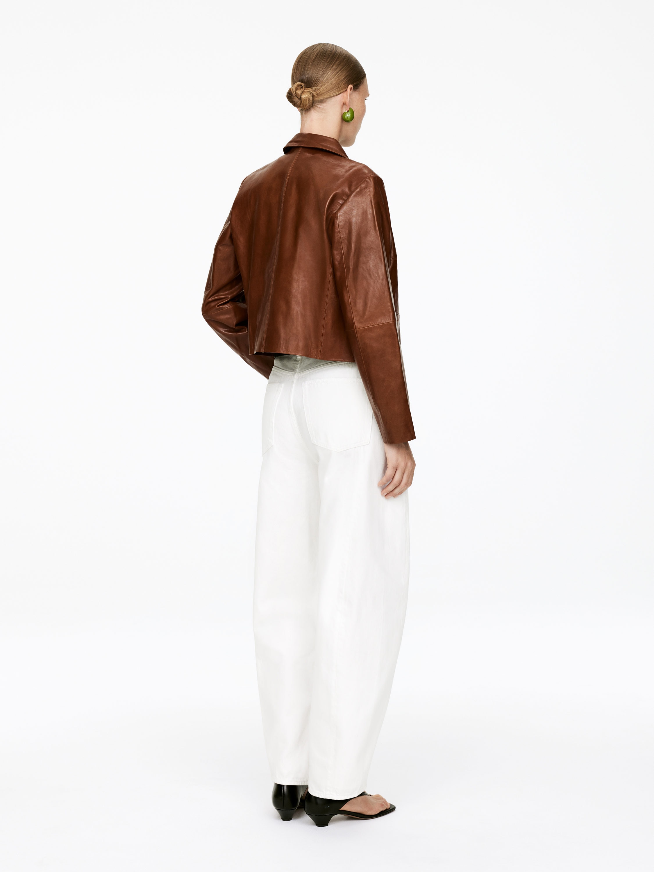 Double-Breasted Leather Jacket - Brown - Regular fit - Women - StillMedia/Lookbook - 7