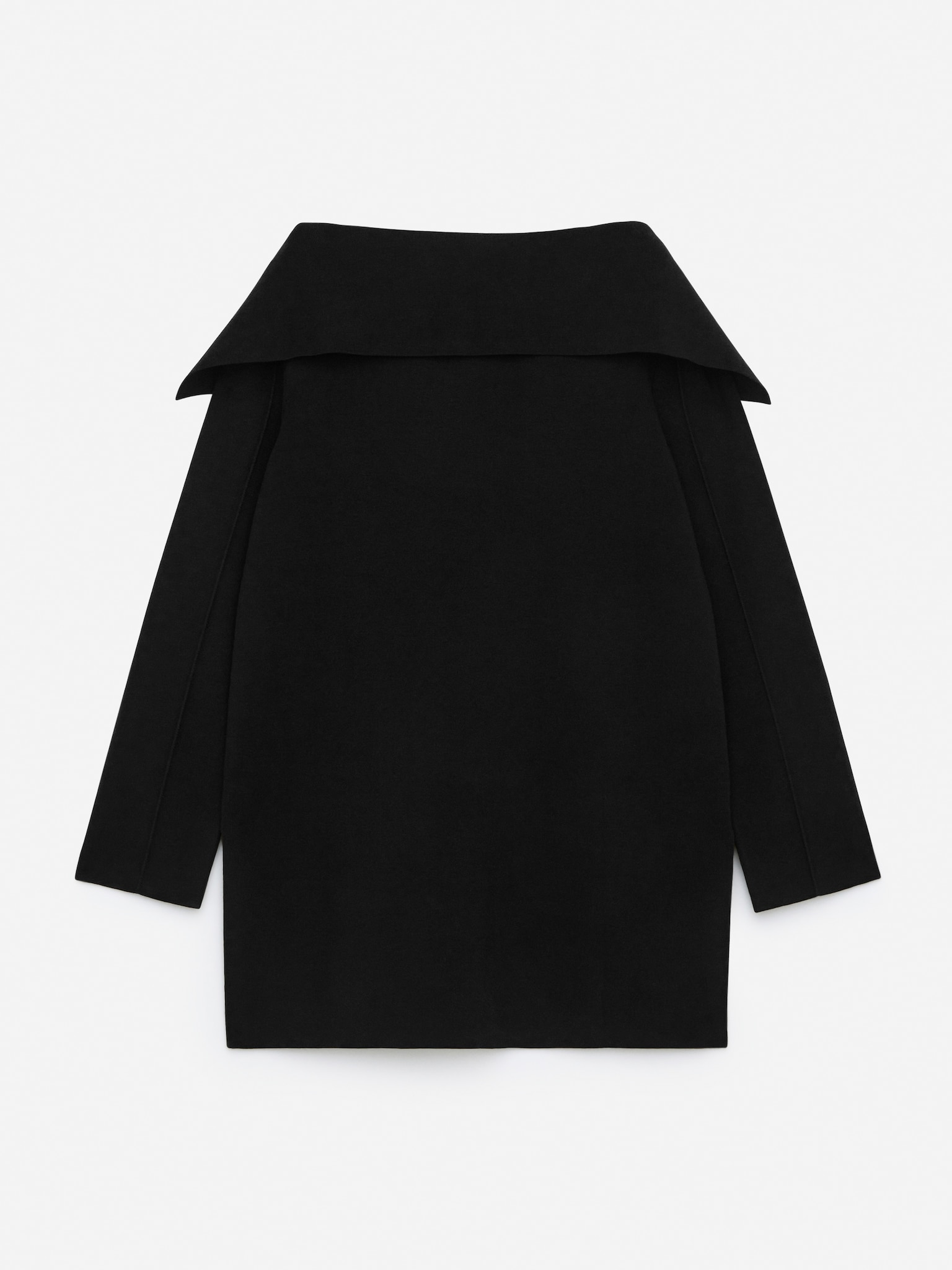 Tunika z wywijanym kołnierzykiem - Czarny