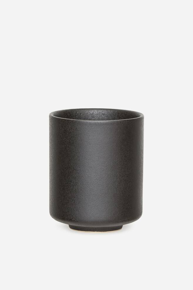 Stoneware Cups Set of 2-Black - 3