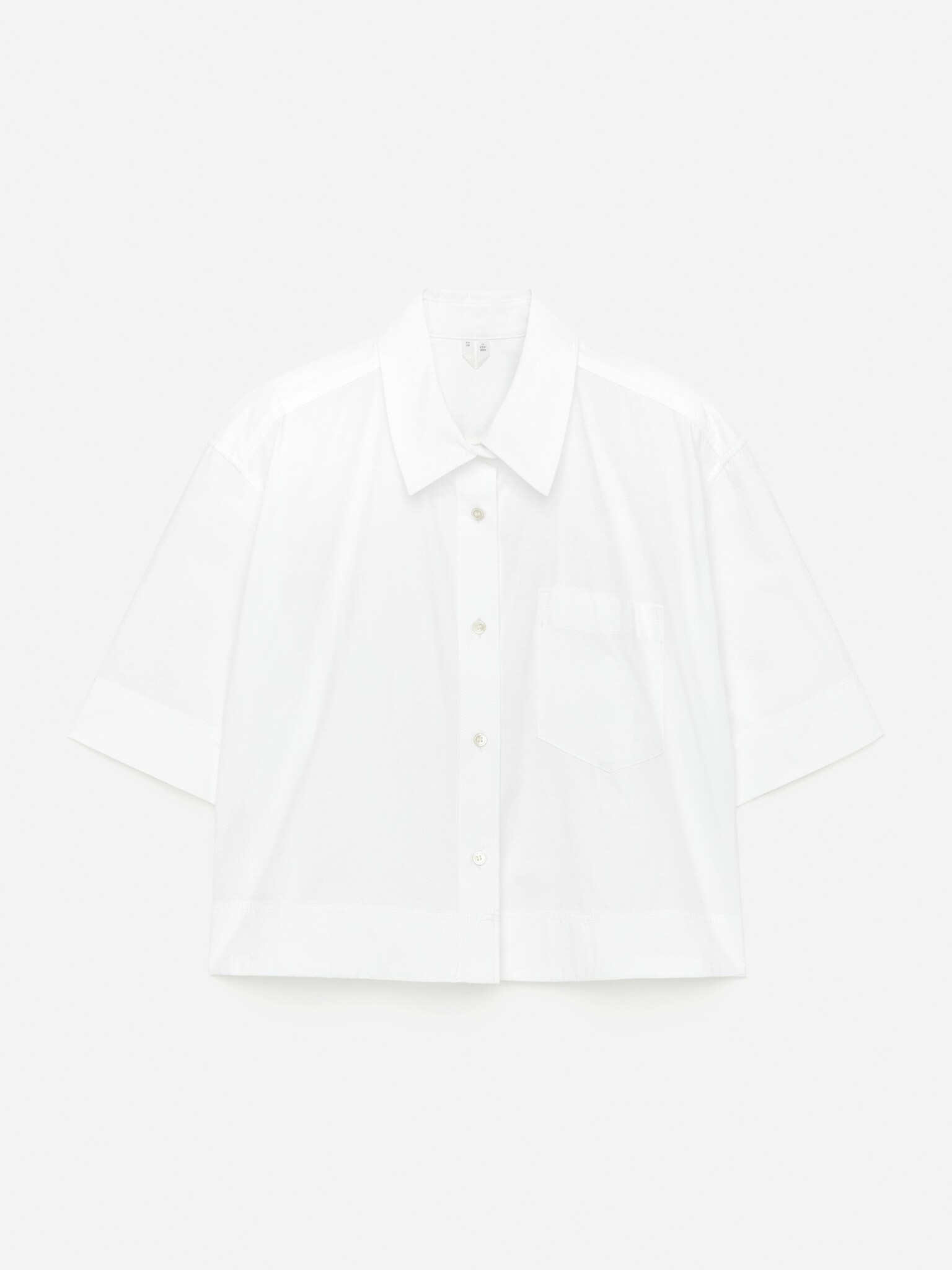 Chemise en coton à manches courtes - Blanc/Noir/Vert kaki foncé