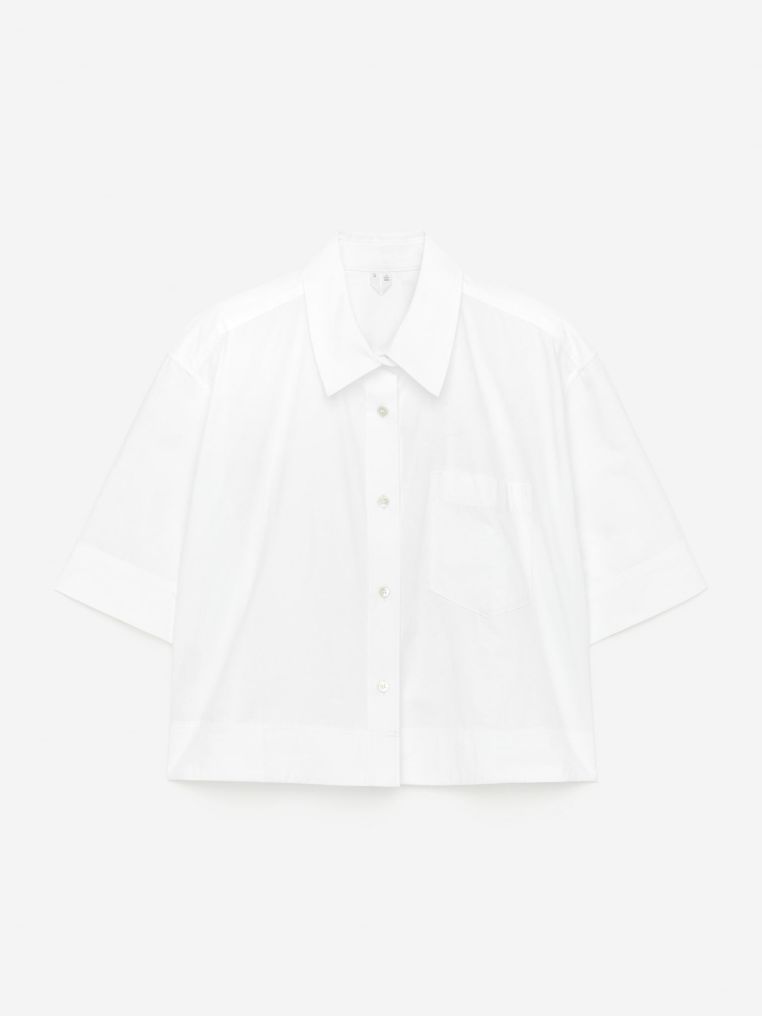 Short-Sleeve Cotton Shirt - White/Dark Khaki Green/Black