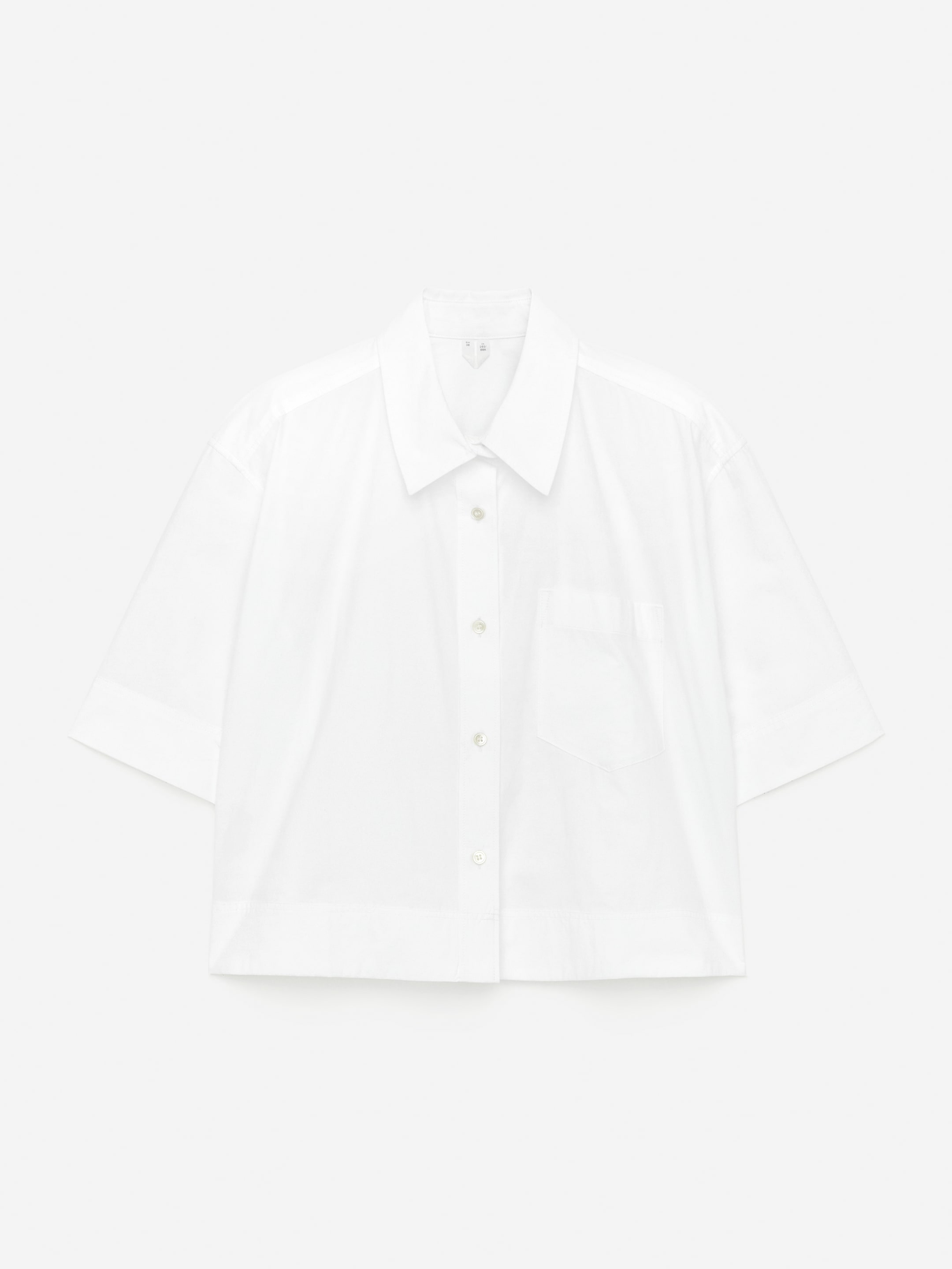 Short-Sleeve Cotton Shirt-#FFFFFF-7601