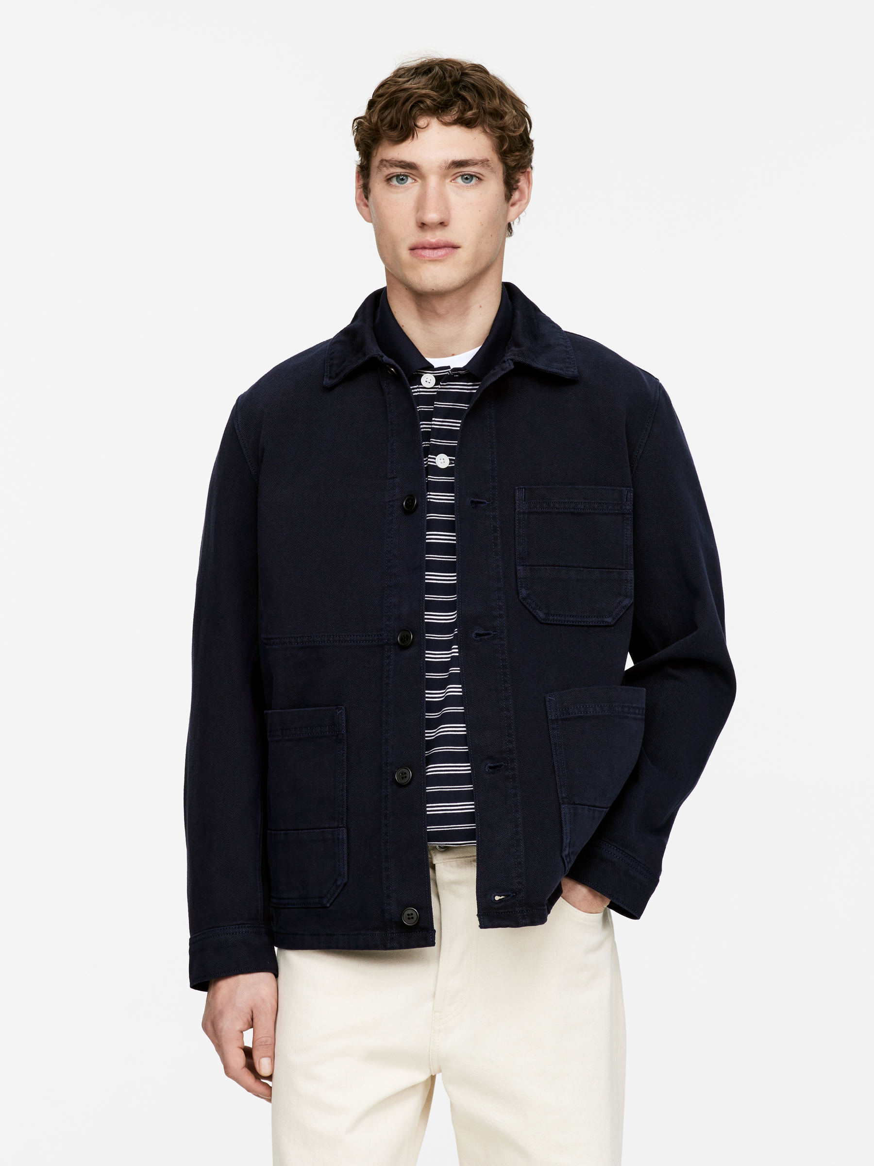 Overdyed Twill Overshirt - Dark Blue - Regular fit - Men - StillMedia/Lookbook - 32
