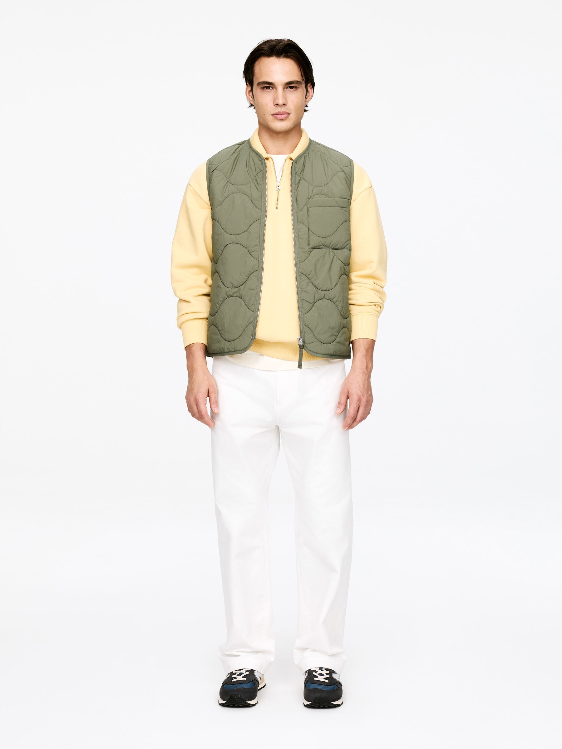 2-in-1 Quilted Liner Vest-#686B59-17758