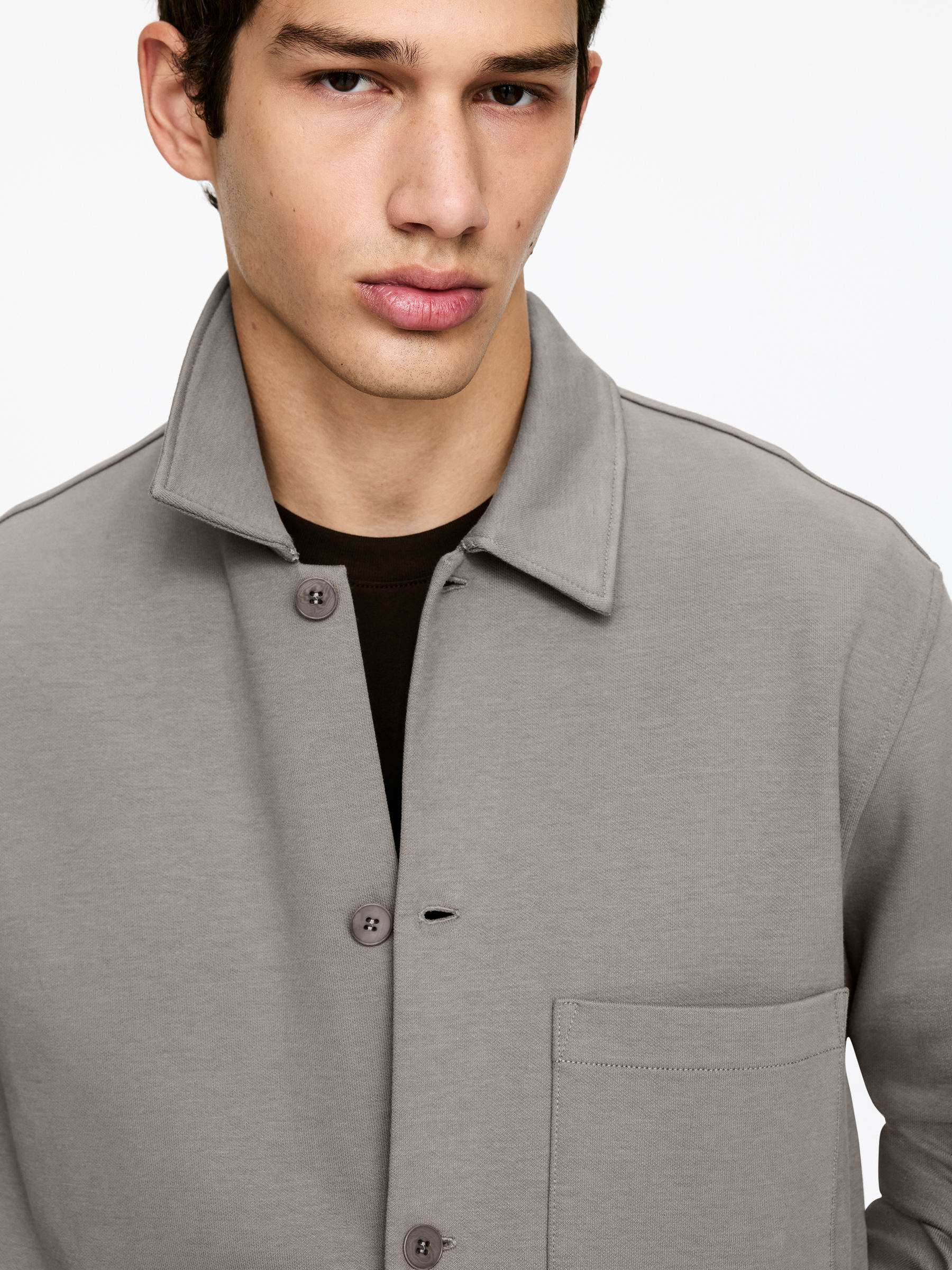 Jersey-Overshirt - Graubraun - Regular Fit - Men - StillMedia/Lookbook - 3