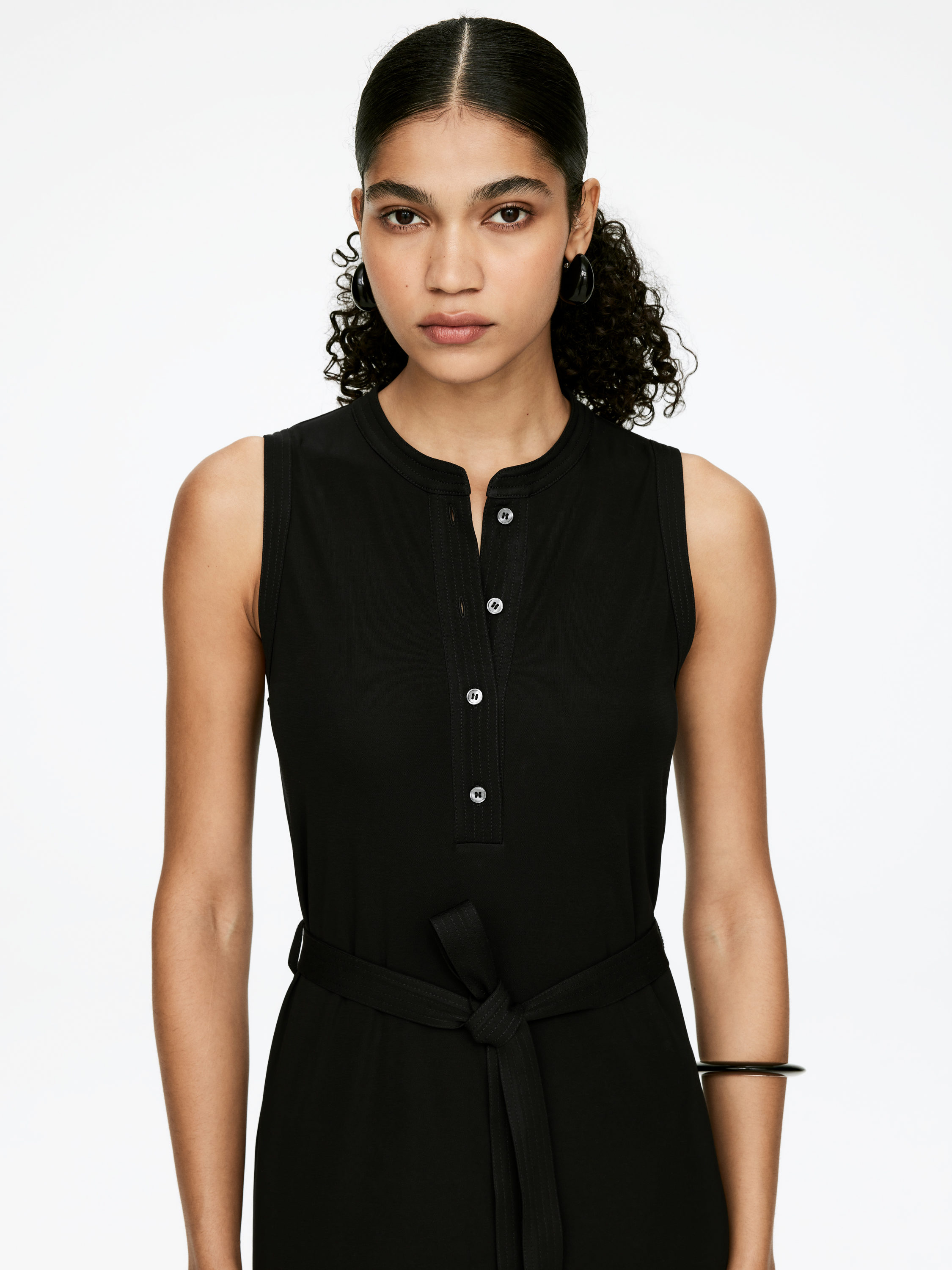 Stretch Viscose Dress - Black - Regular fit - Women - StillMedia/Lookbook - 3