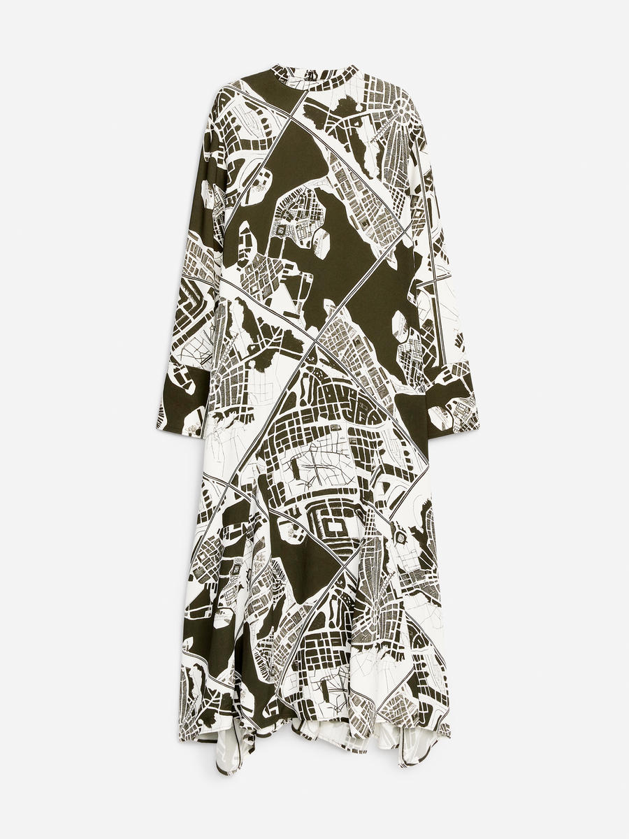 ARKET Women's  Stockholm Print Maxi Dress Green,  size 40