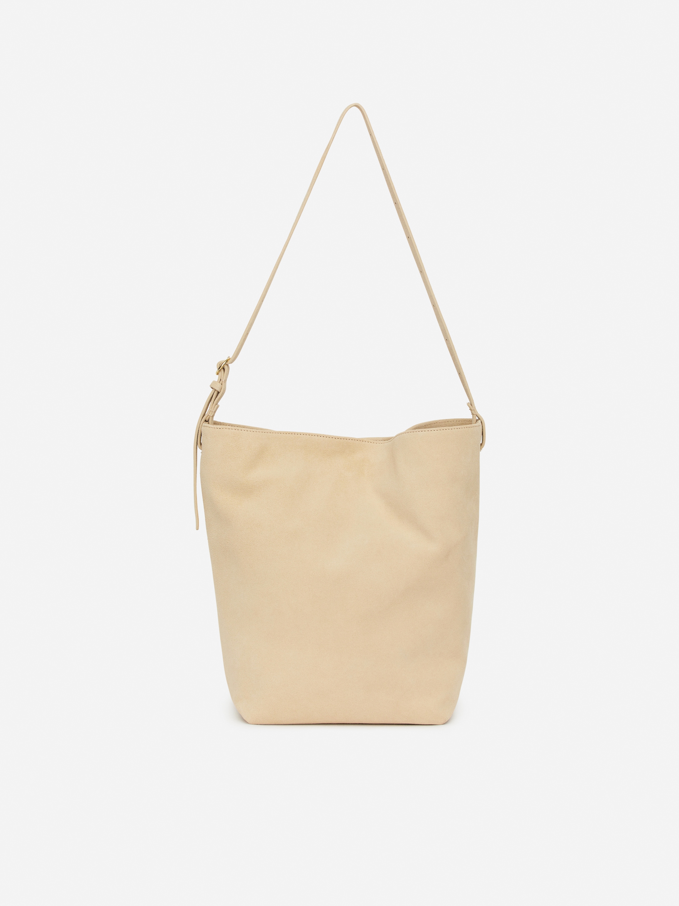 Split Suede Tote Bag-#DCD6C7-14515